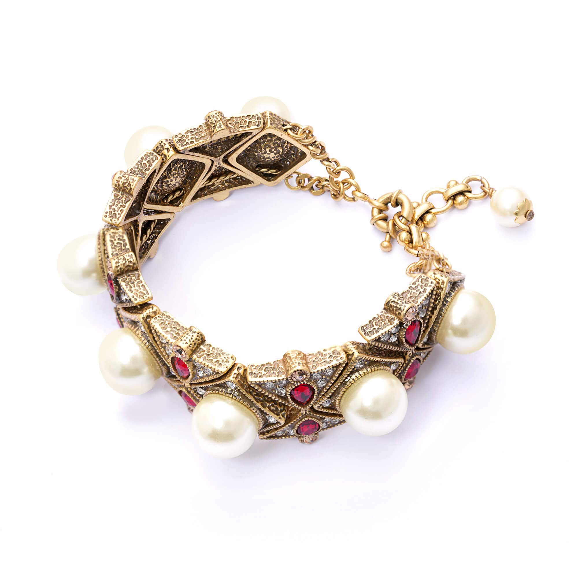 Brass Bracelets, Imported Crystal Pearls Imported Austrian Rhinestones, Imported Austrian Crystal, Russian Genuine Gold