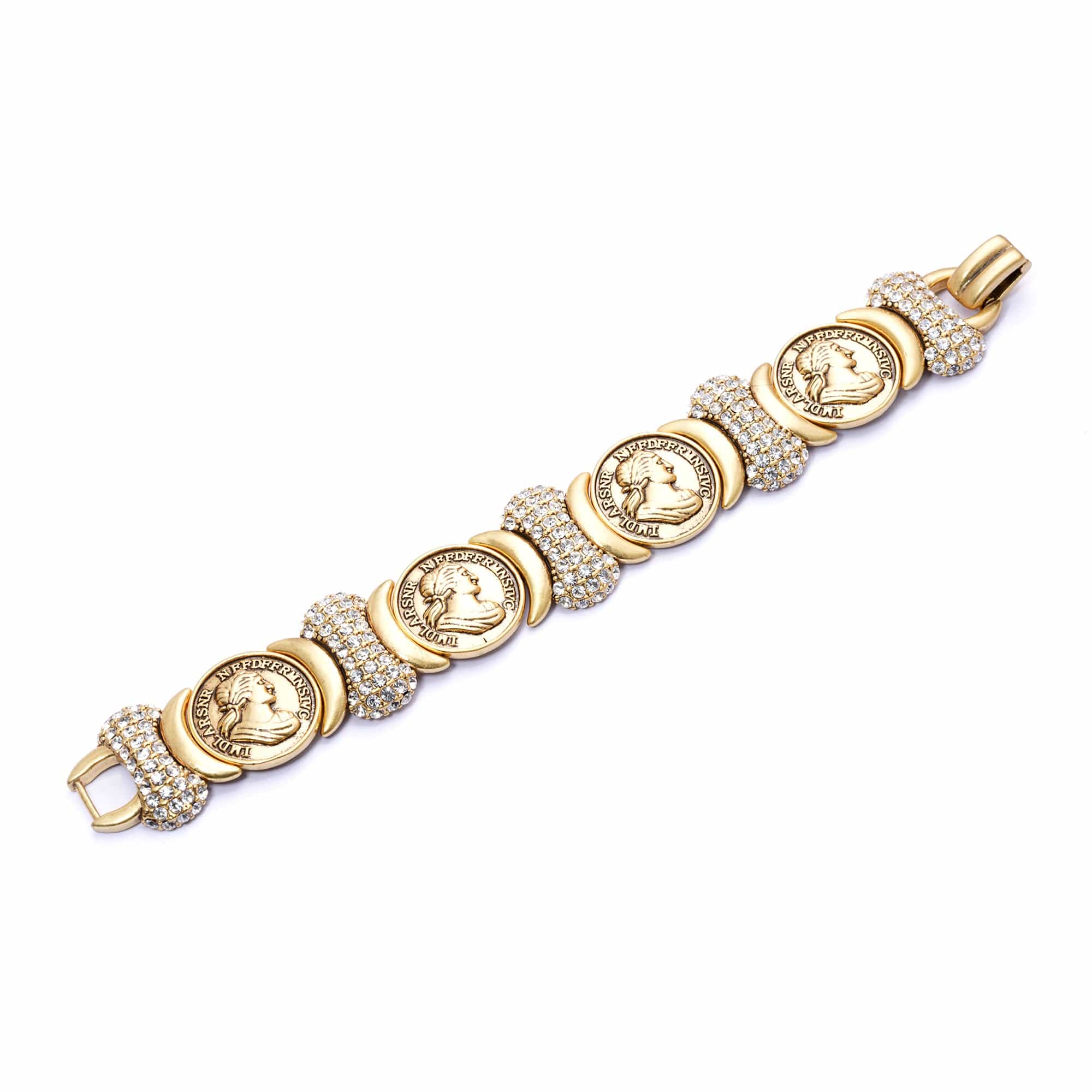 Brass Bracelets, Imported Austrian Rhinestones, Russian Genuine Gold
