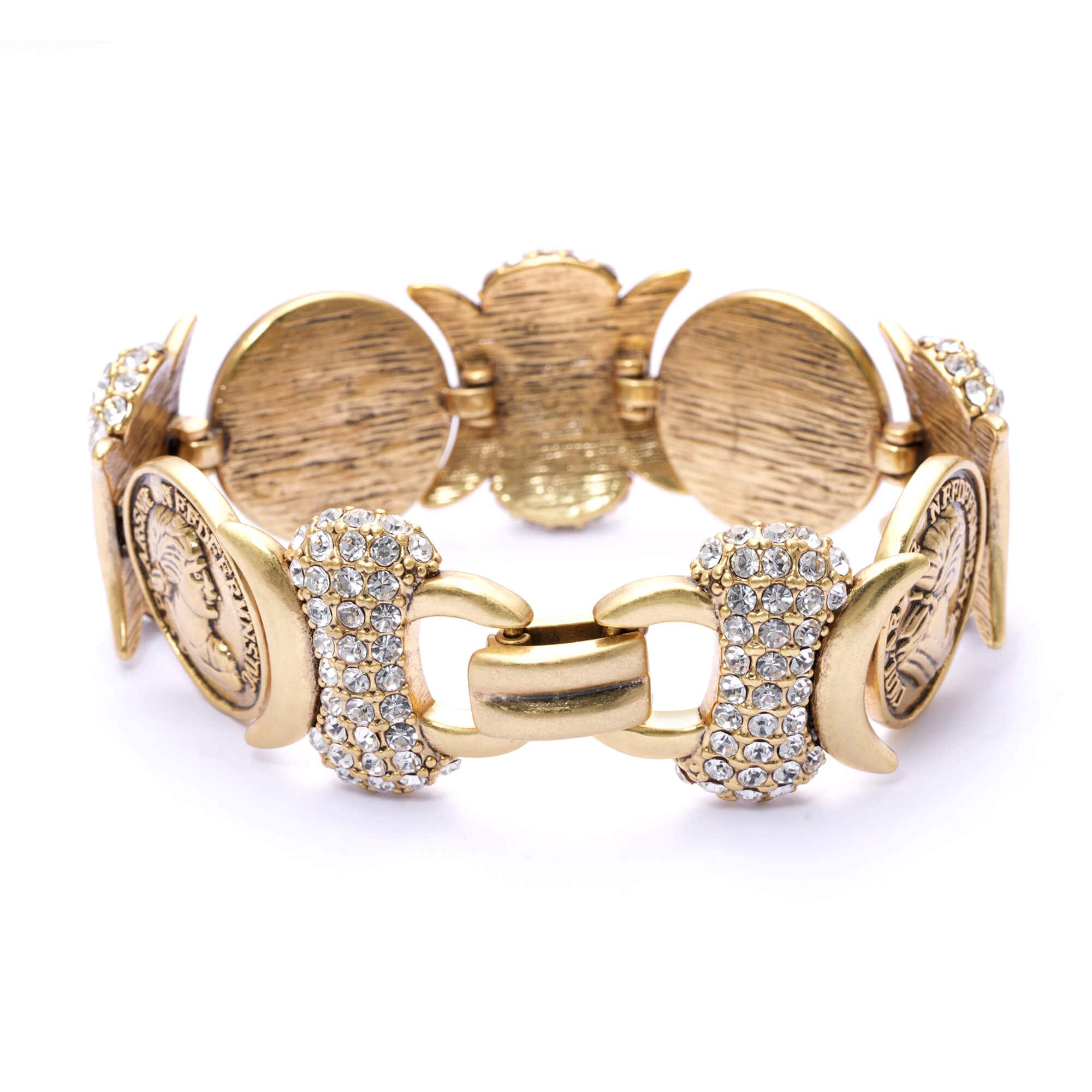 Brass Bracelets, Imported Austrian Rhinestones, Russian Genuine Gold