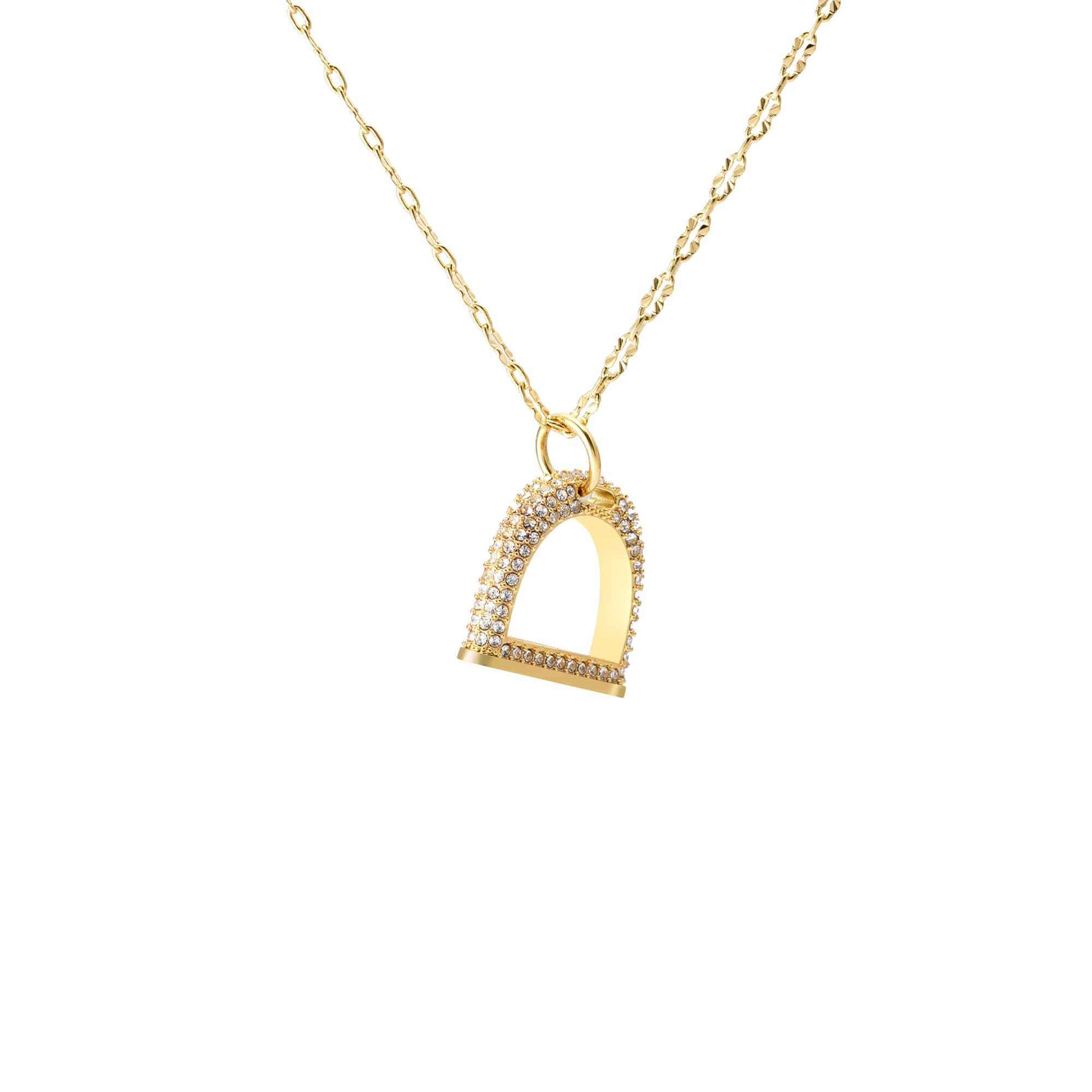 Necklace brass Austrian crystal plated Russian gold