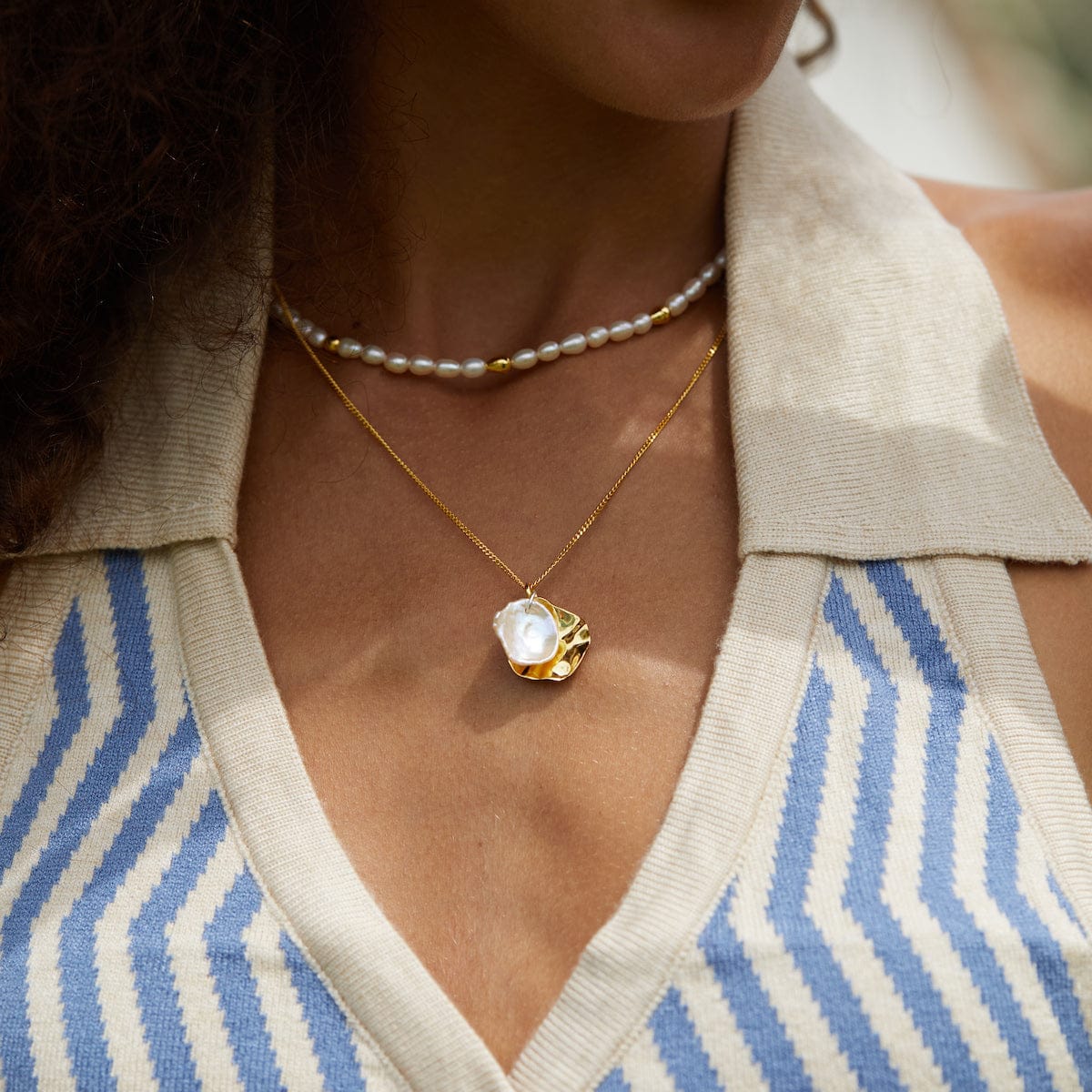 Collar Waves en oro vermeil de 18 quilates