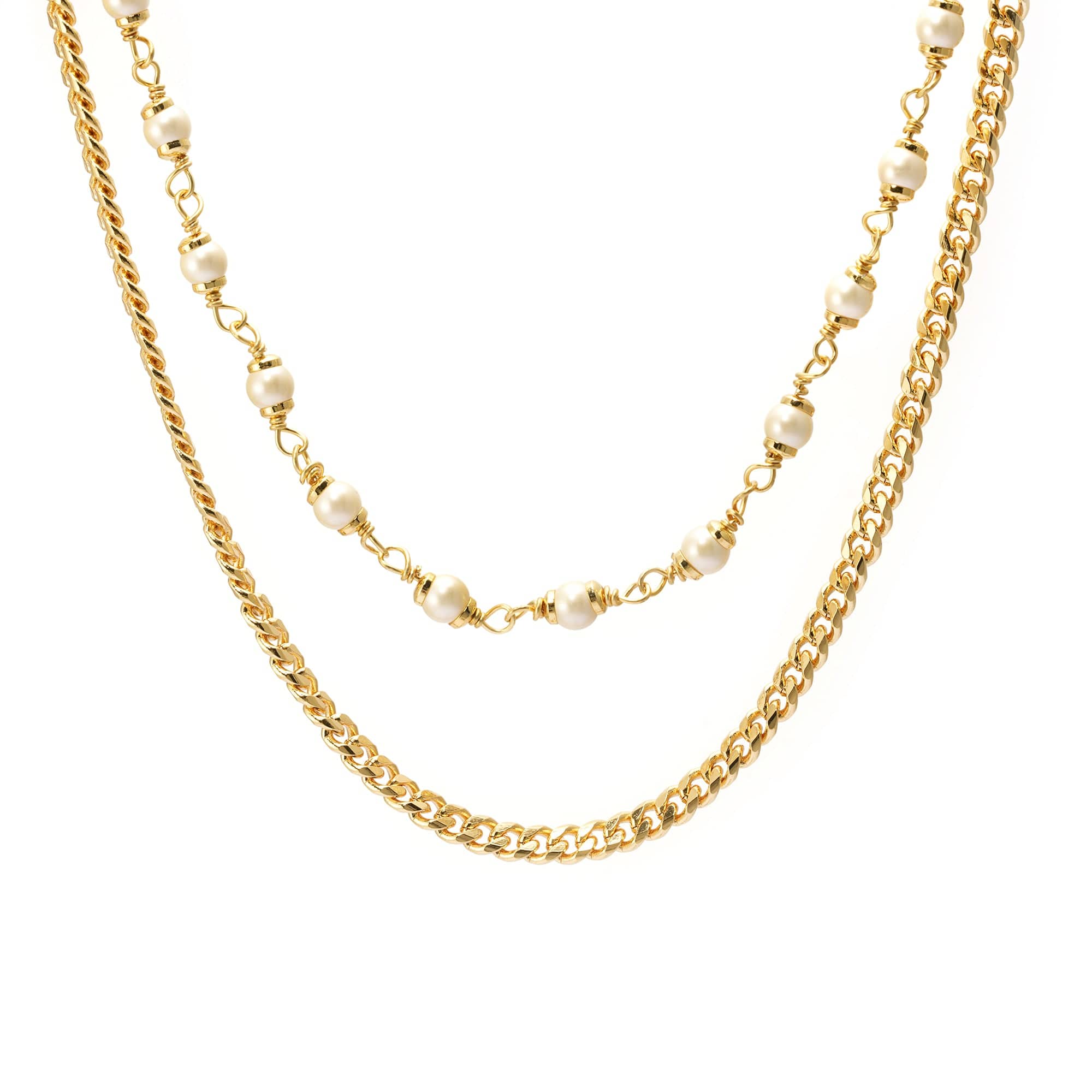 Glasses chain Brass crystal pearl Austrian crystal plated Russian gold