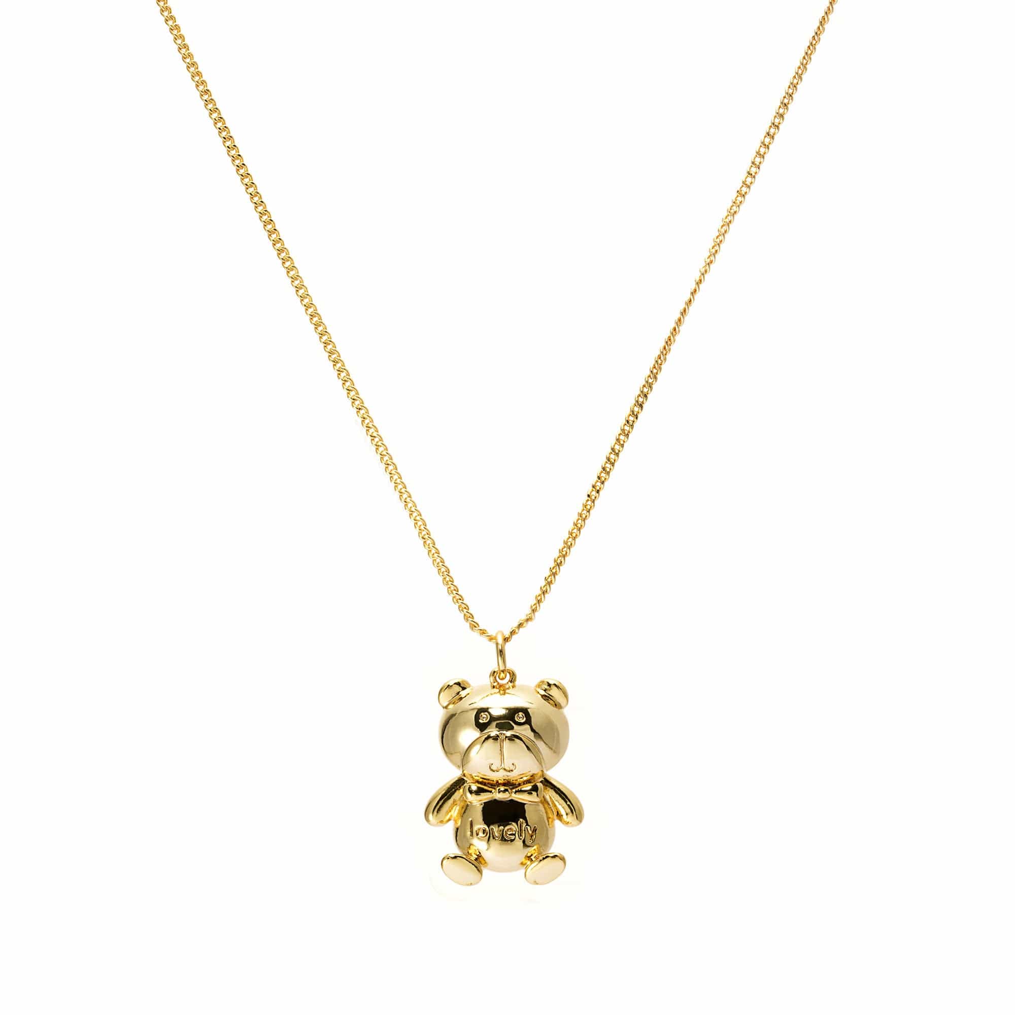 Necklace brass plated with real gold