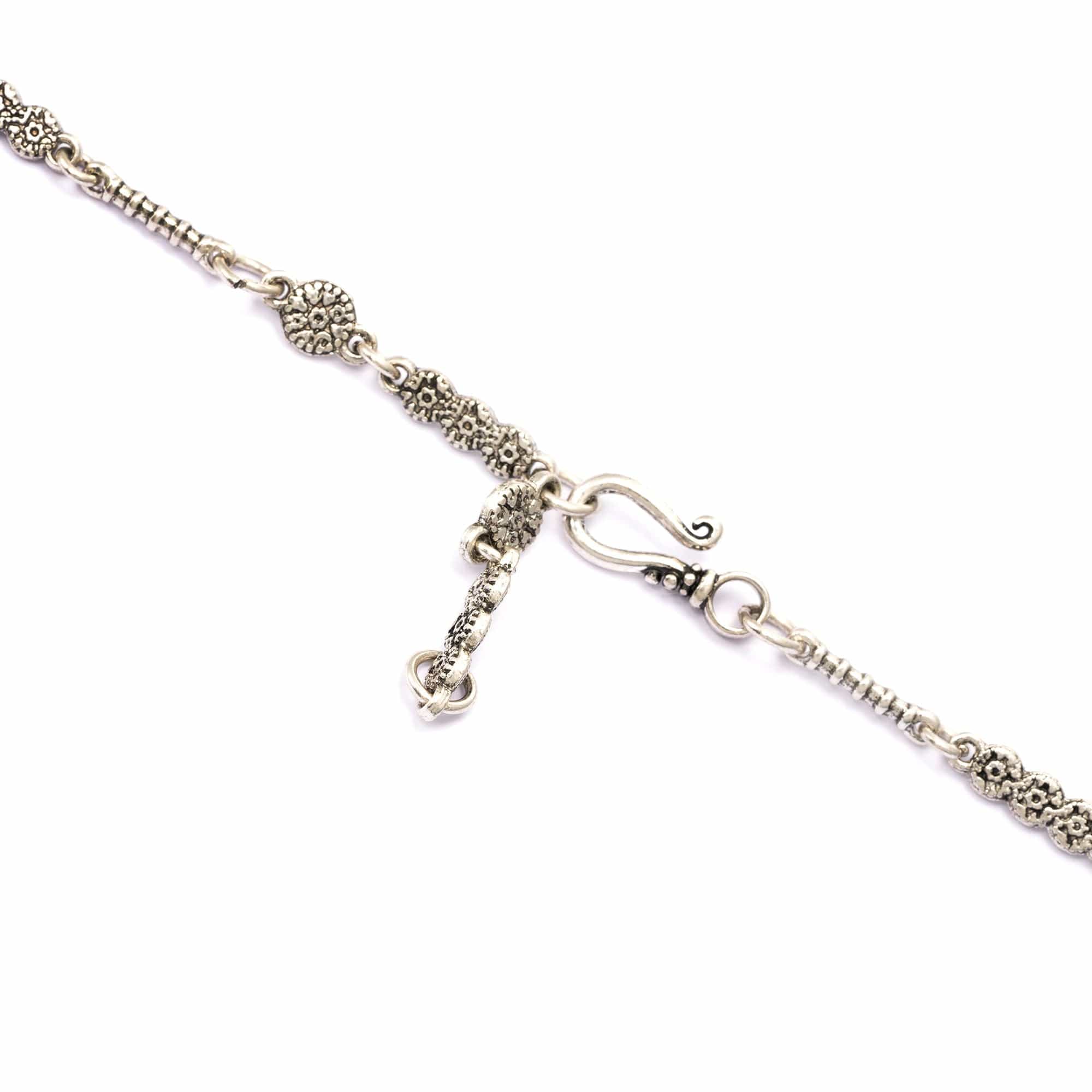 Necklace brass crystal Austrian rhinestones plated silver made old