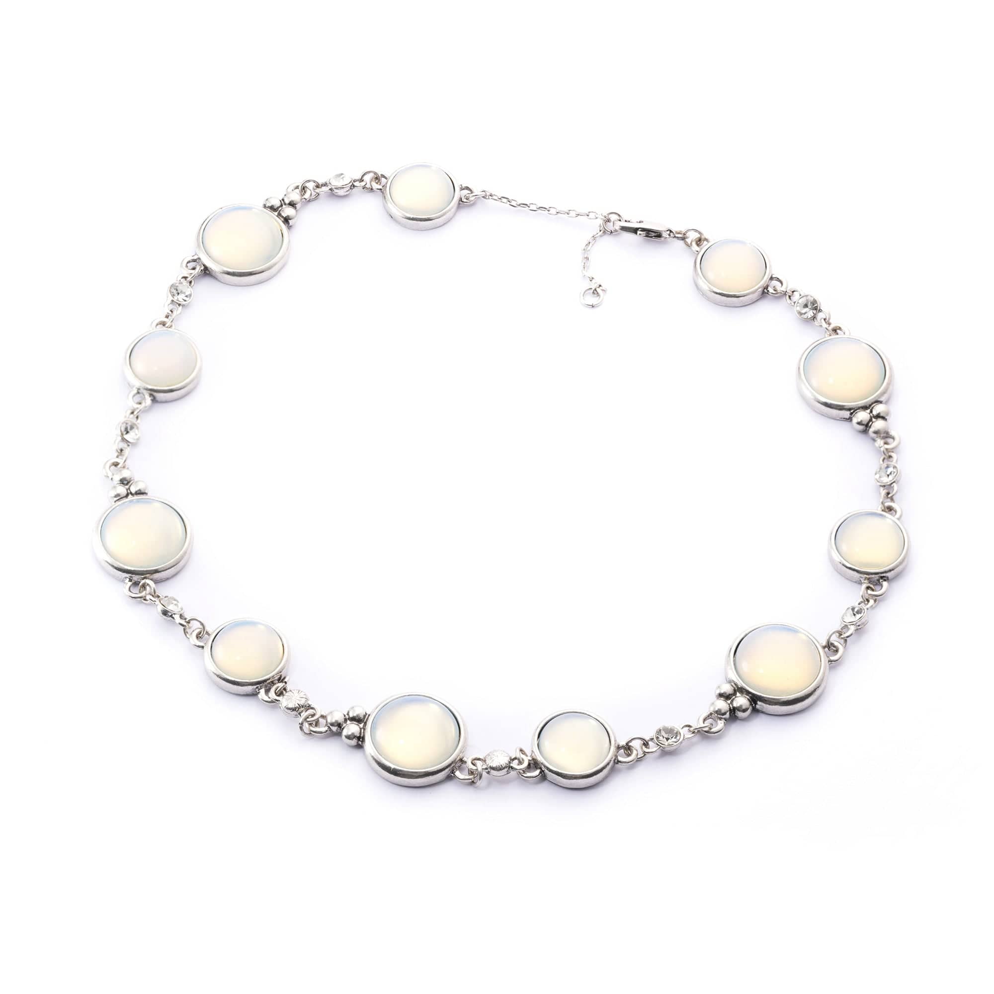 Rhinestones Necklaces, Imported Austrian Rhinestones, Alloy With Plated Silver