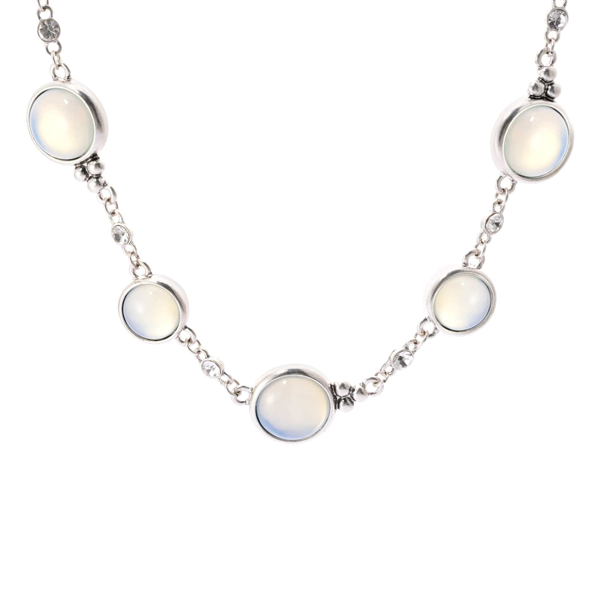 Rhinestones Necklaces, Imported Austrian Rhinestones, Alloy With Plated Silver