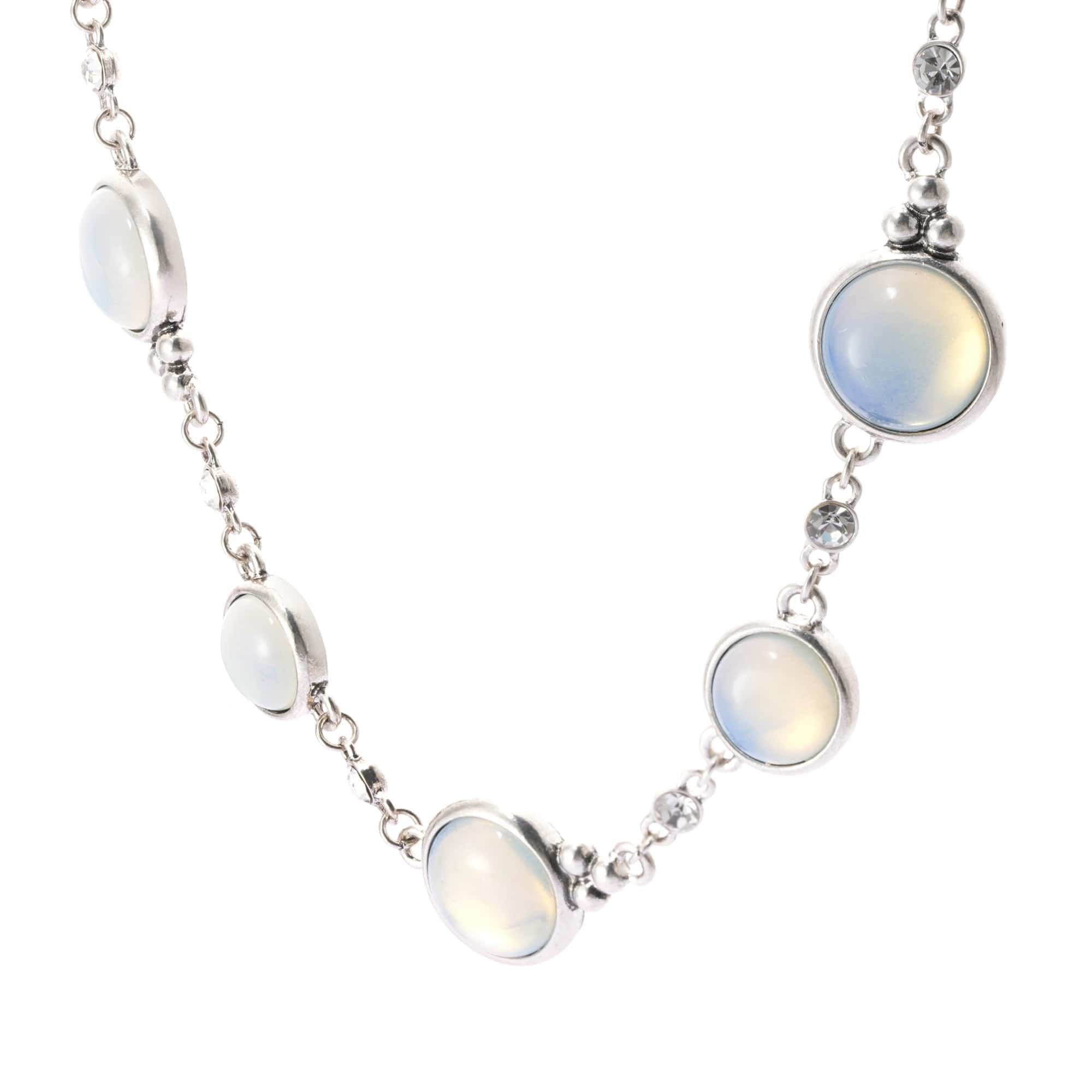 Rhinestones Necklaces, Imported Austrian Rhinestones, Alloy With Plated Silver