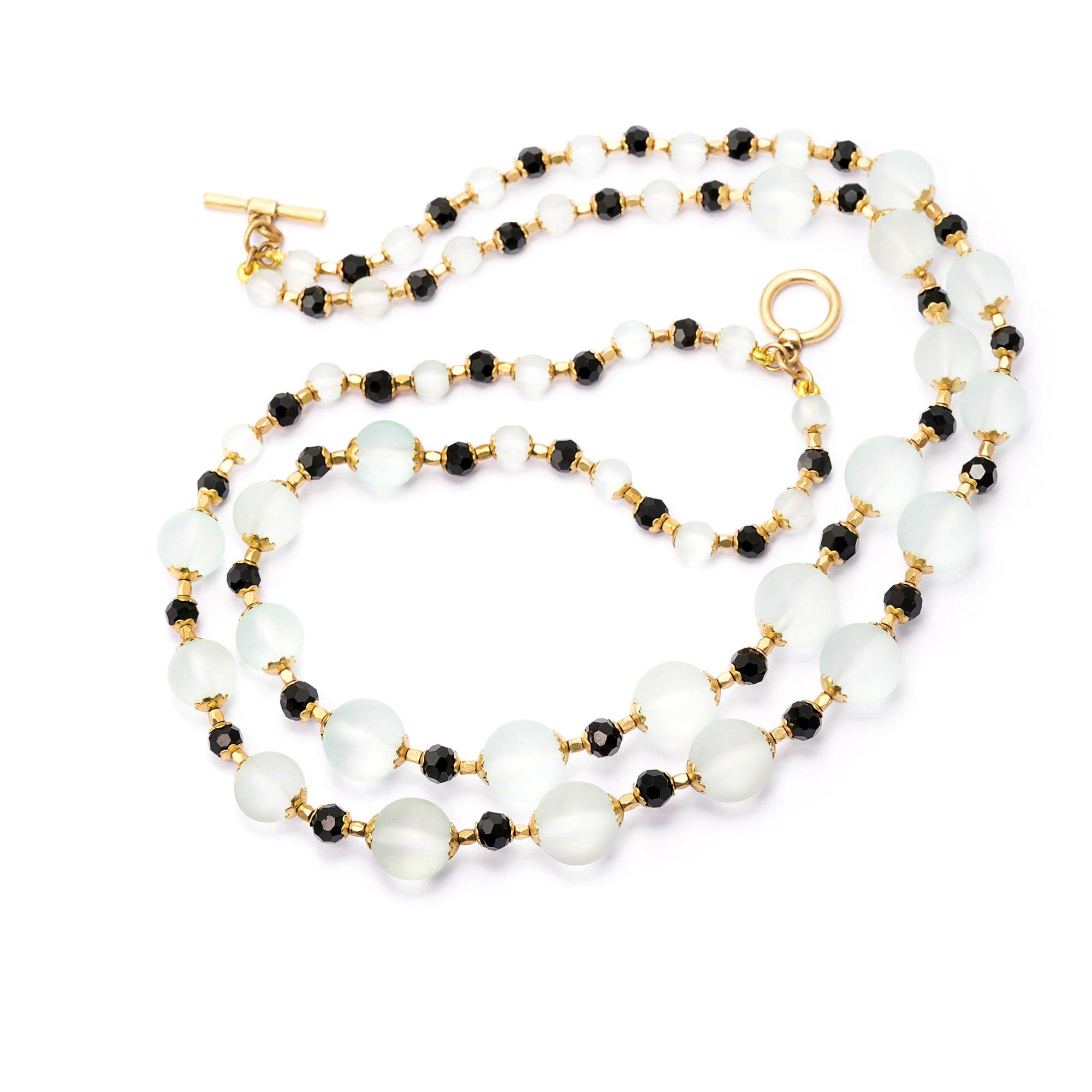 Moonlit Dew Necklace with crystal details and 18K gold-plated finish
