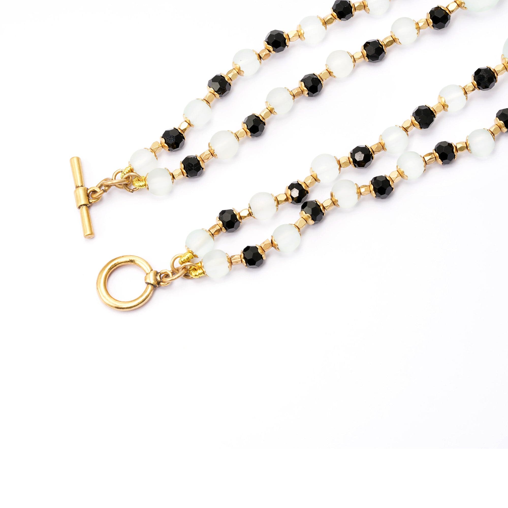 Moonlit Dew Necklace with crystal details and 18K gold-plated finish
