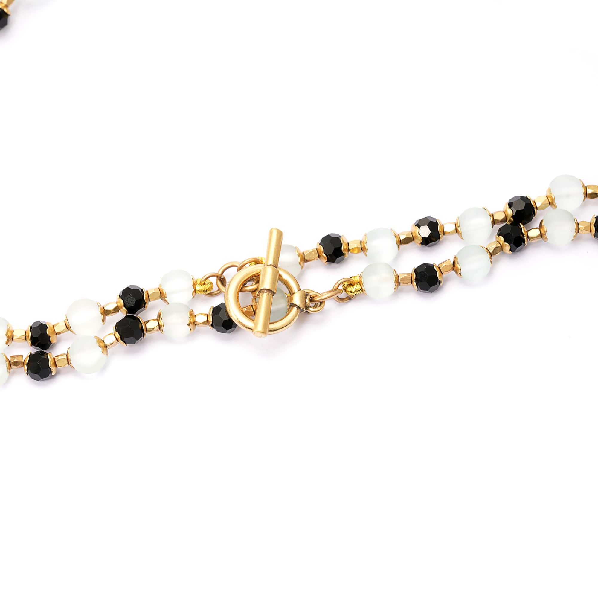 Moonlit Dew Necklace with crystal details and 18K gold-plated finish