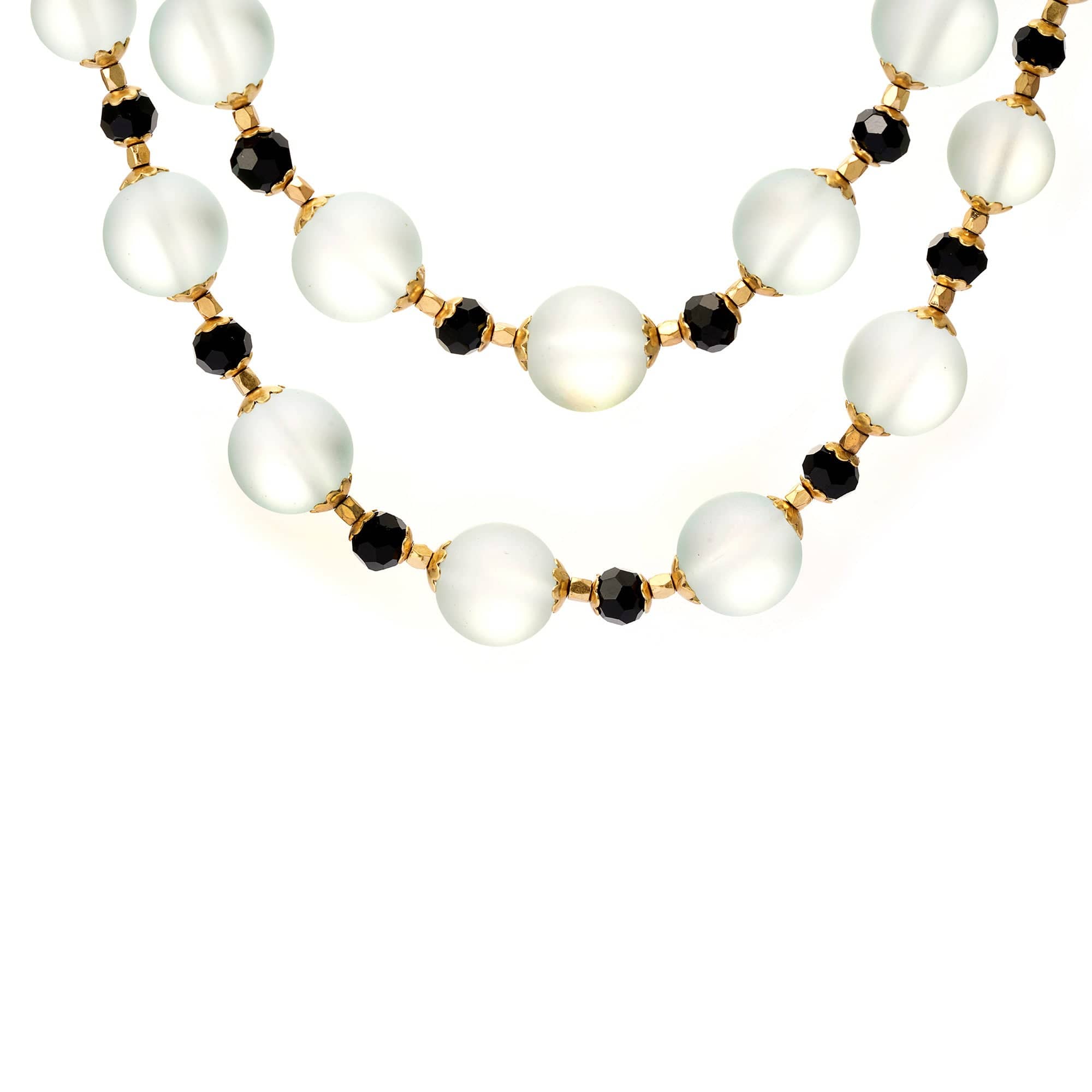 Moonlit Dew Necklace with crystal details and 18K gold-plated finish
