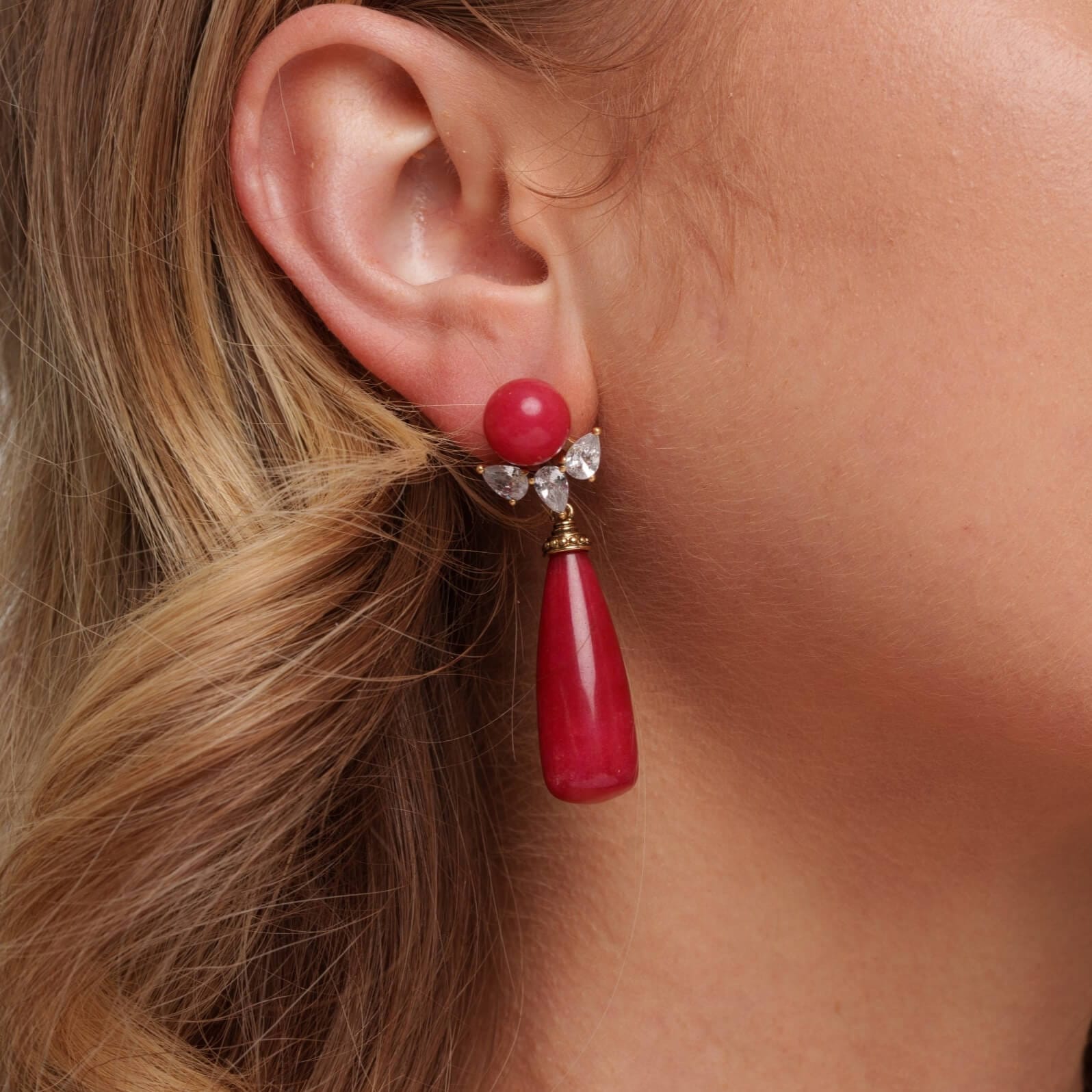 Pendientes de aro bañados en oro de 18 quilates Euphoria