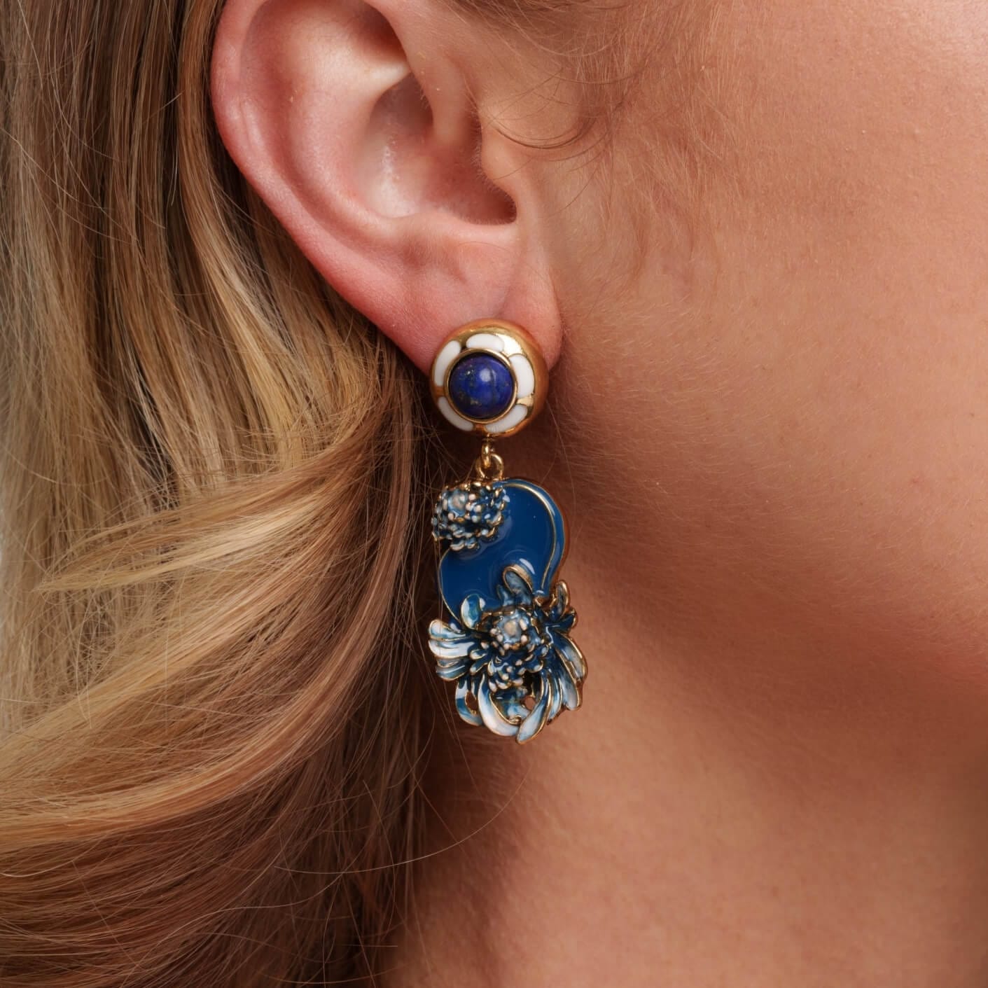 Pendientes de aro bañados en oro de 18 quilates Elysian