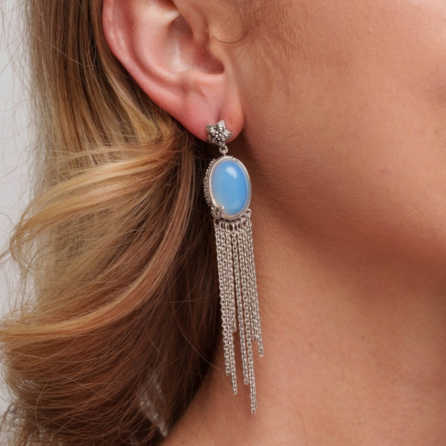 Boucle d'oreille Radiant Elegance plaquée argent