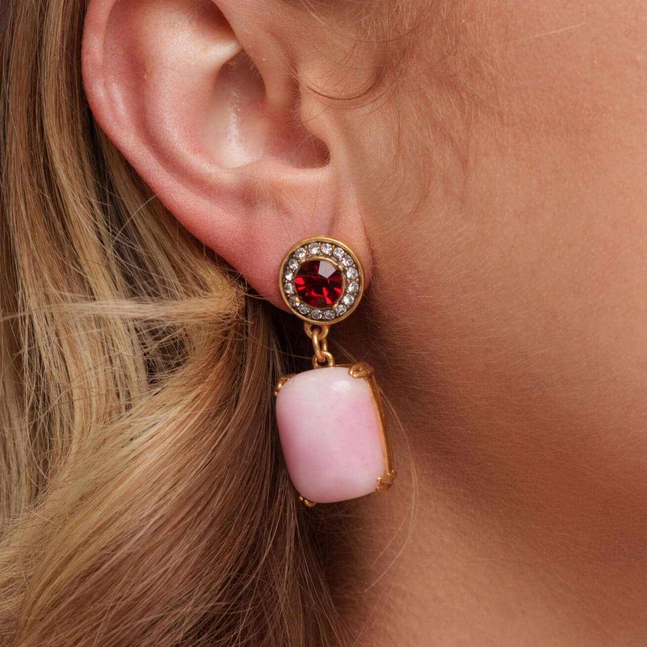 Blush Gold Hoop Earrings
