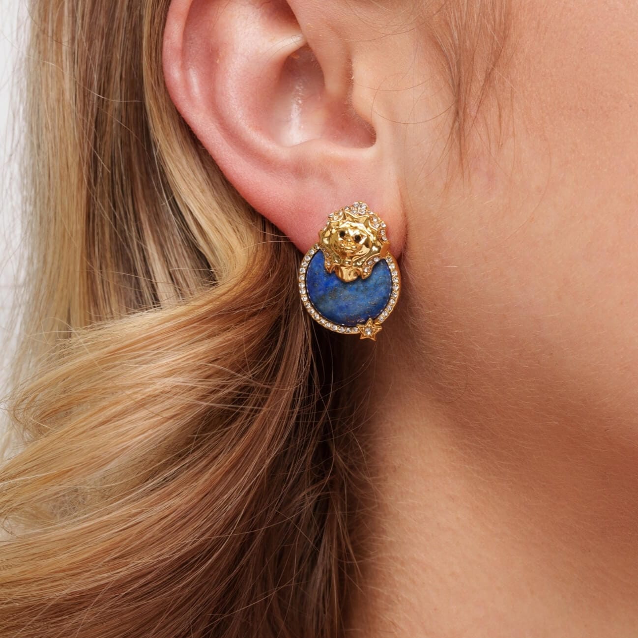 Boucle d'oreille Harmonie Céleste Plaqué Or 18 carats