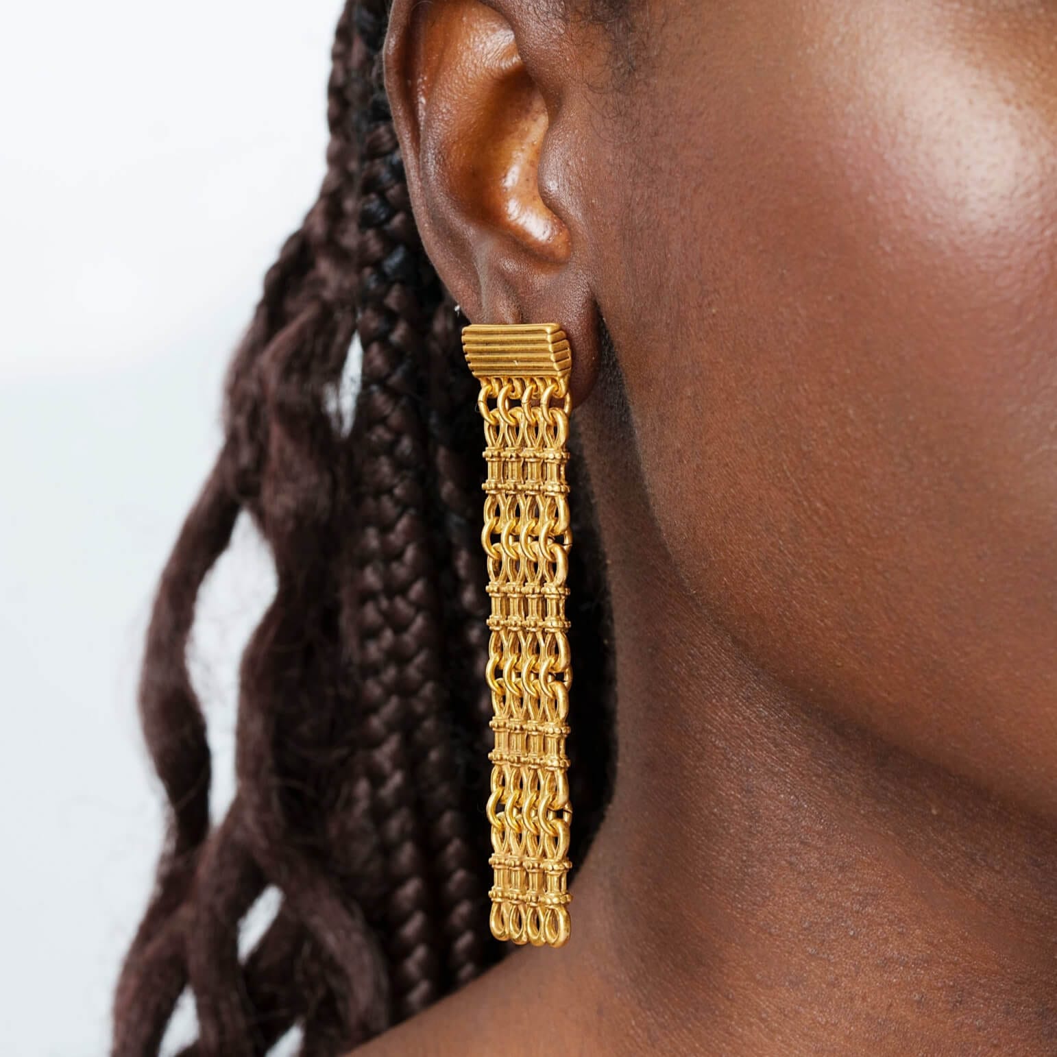 Pendientes de aro en cascada bañados en oro de 18 k