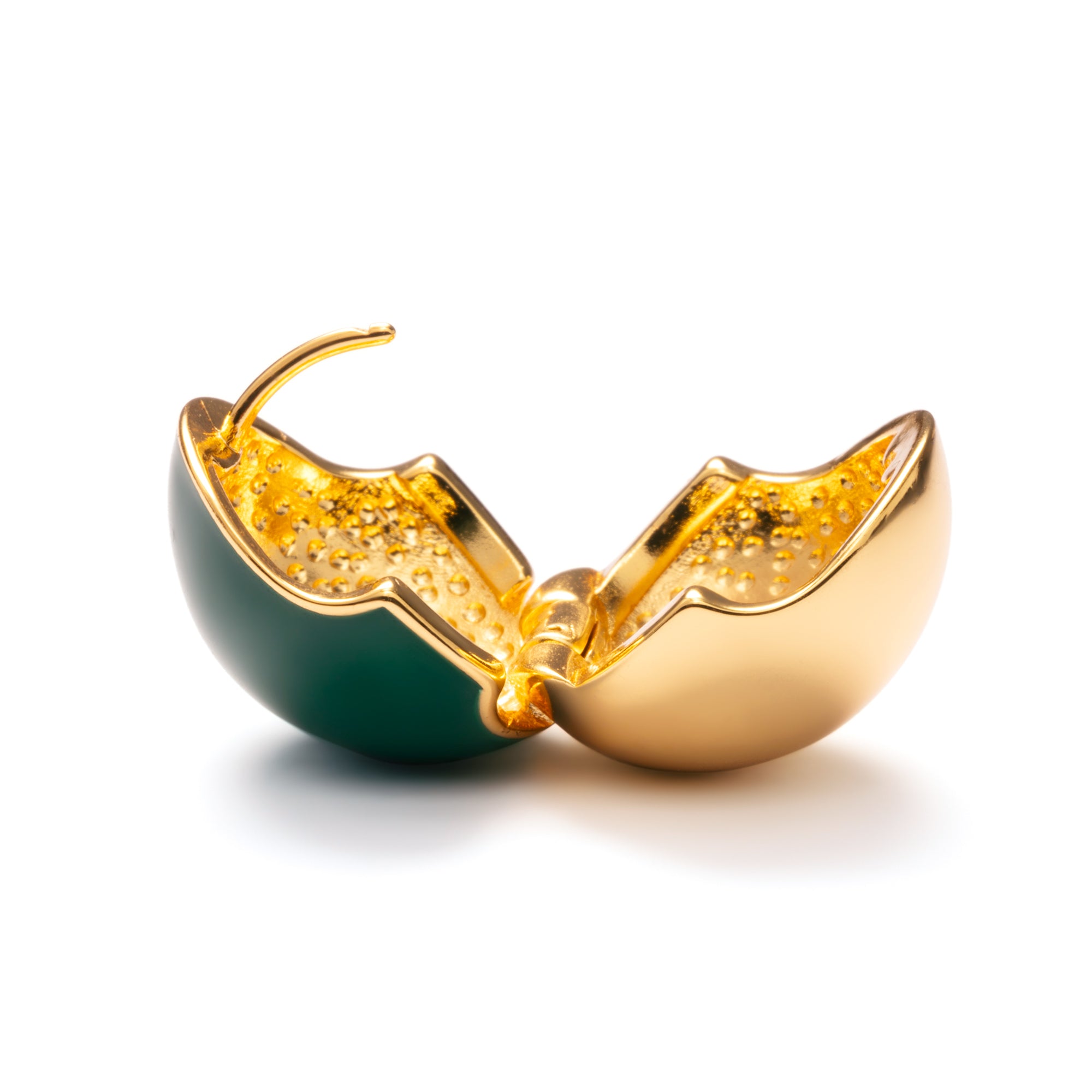 Brass Plated Earrings, Enameled, Electroplated Genuine Gold