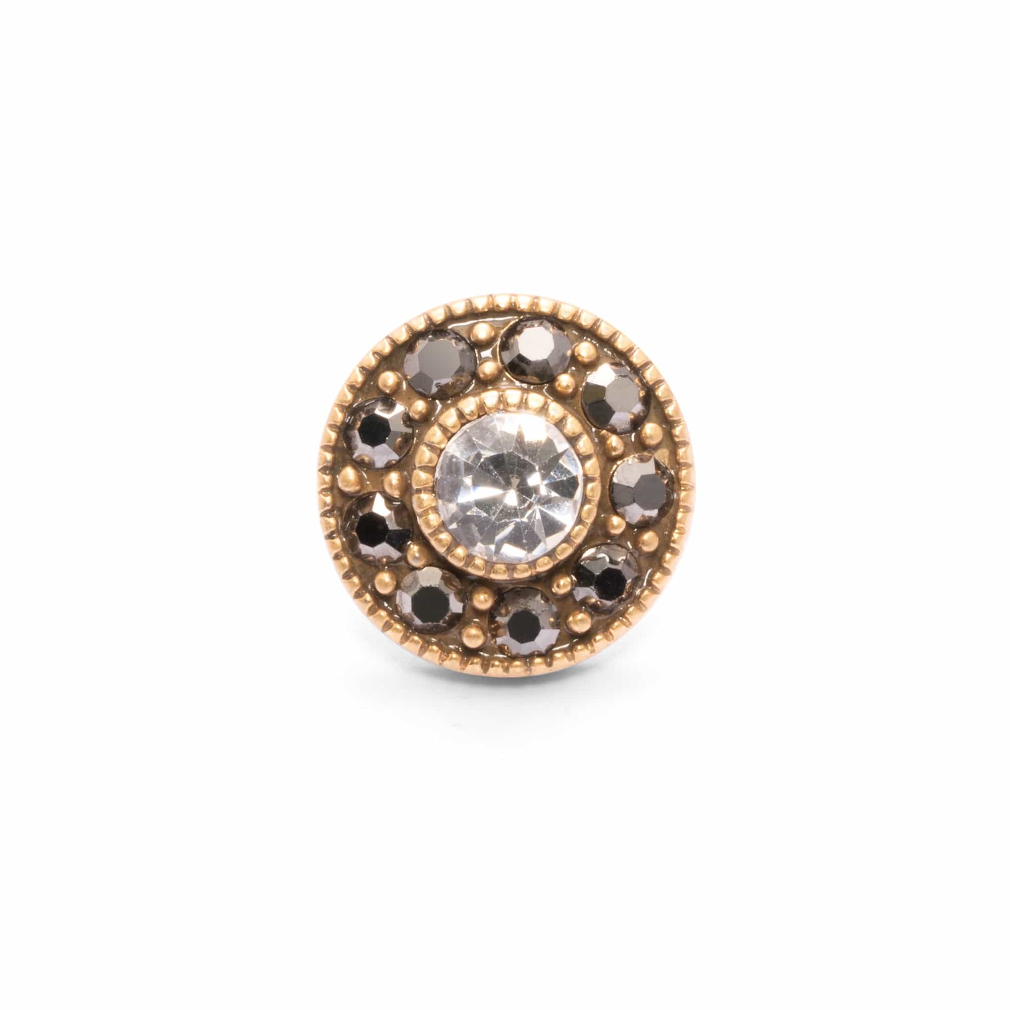 Alloy Earrings, Imported Austrian Rhinestones, Russian Genuine Gold