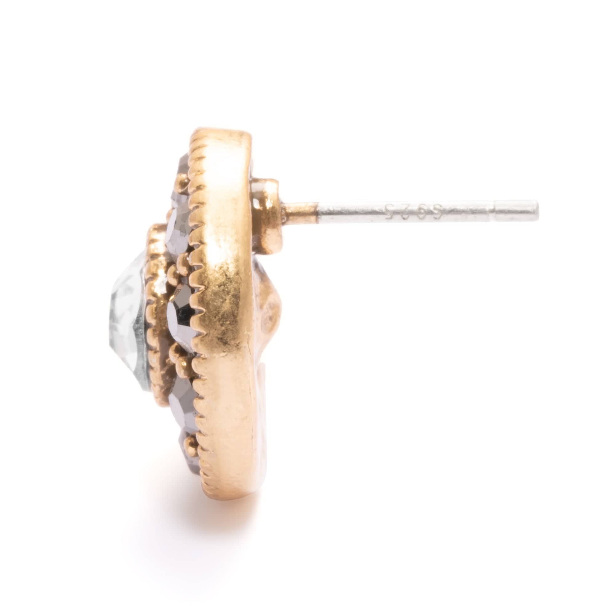 Earrings, Austrian Rhinestones, Alloy Plated With Russian Genuine Gold