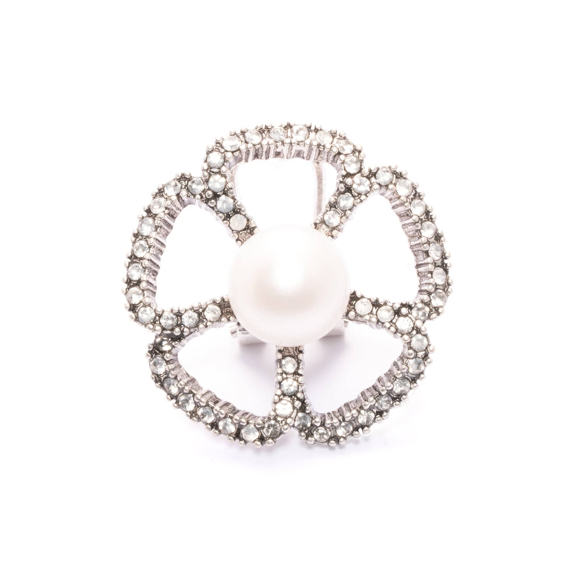 Brass Earrings Imported Crystal Pearls Imported Austrian rhinestones Electroplated vegan Silver Antique