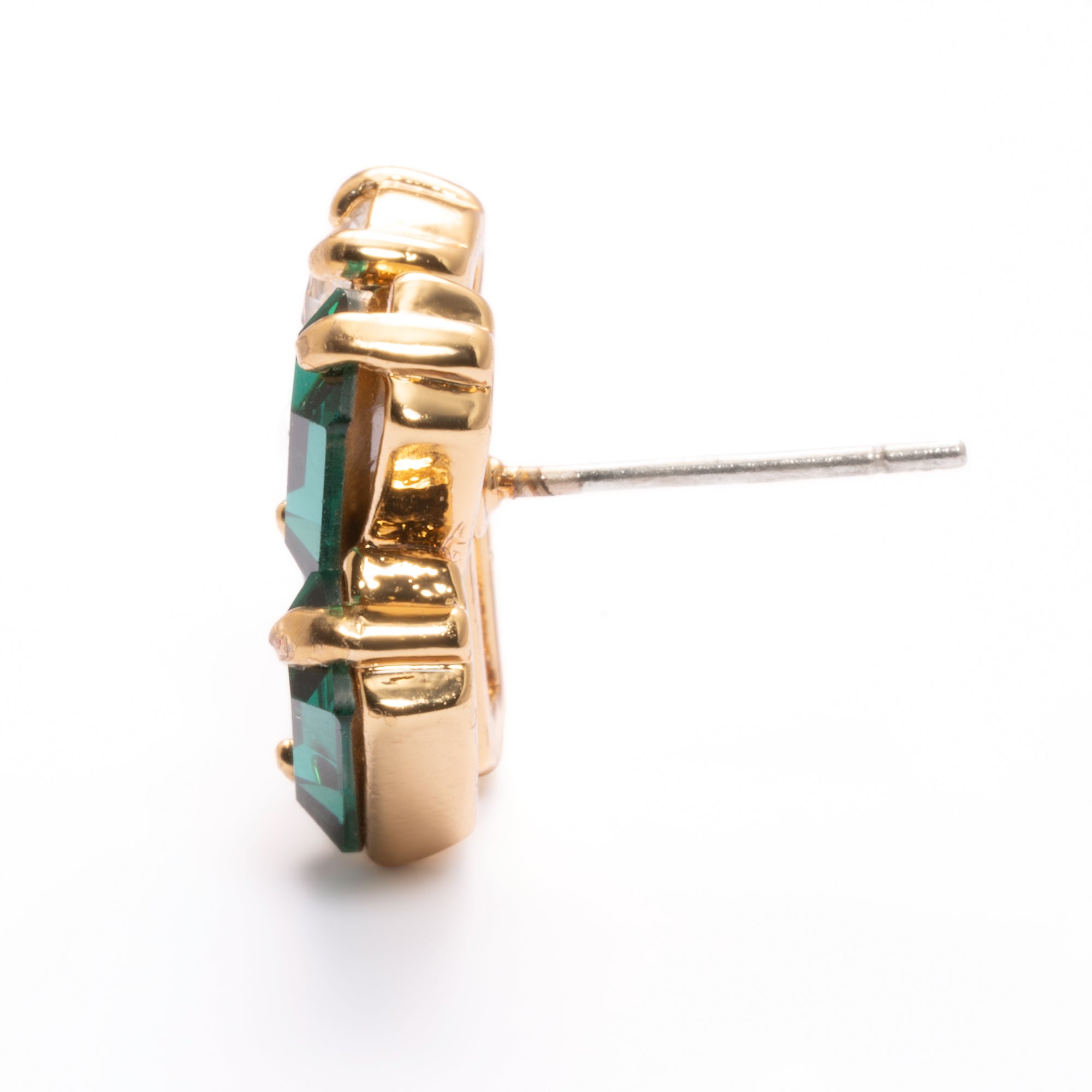 Earrings, Austrian Crystal & Rhinestones, Brass Plated With Russian Gold