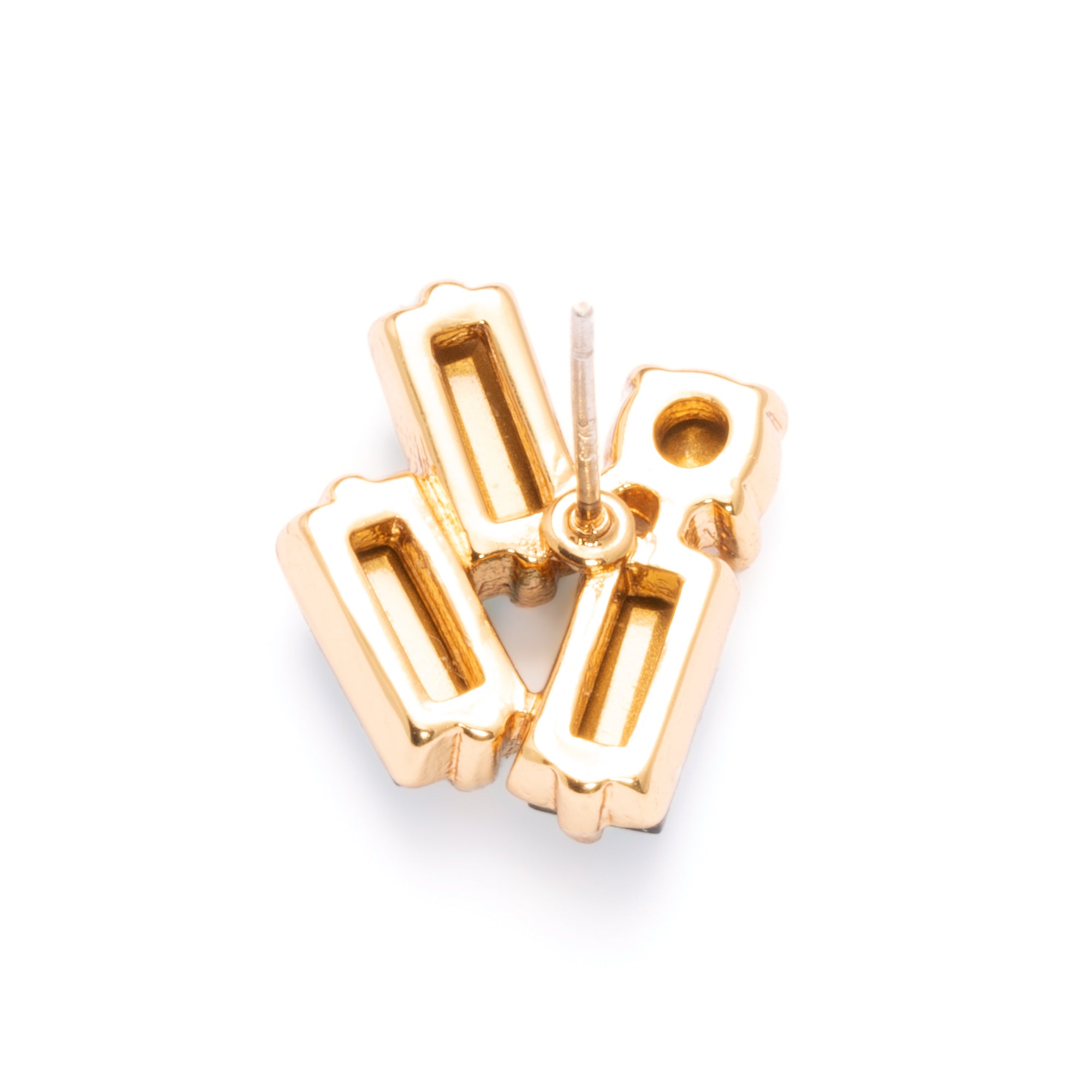 Earrings, Austrian Crystal & Rhinestones, Brass Plated With Russian Gold