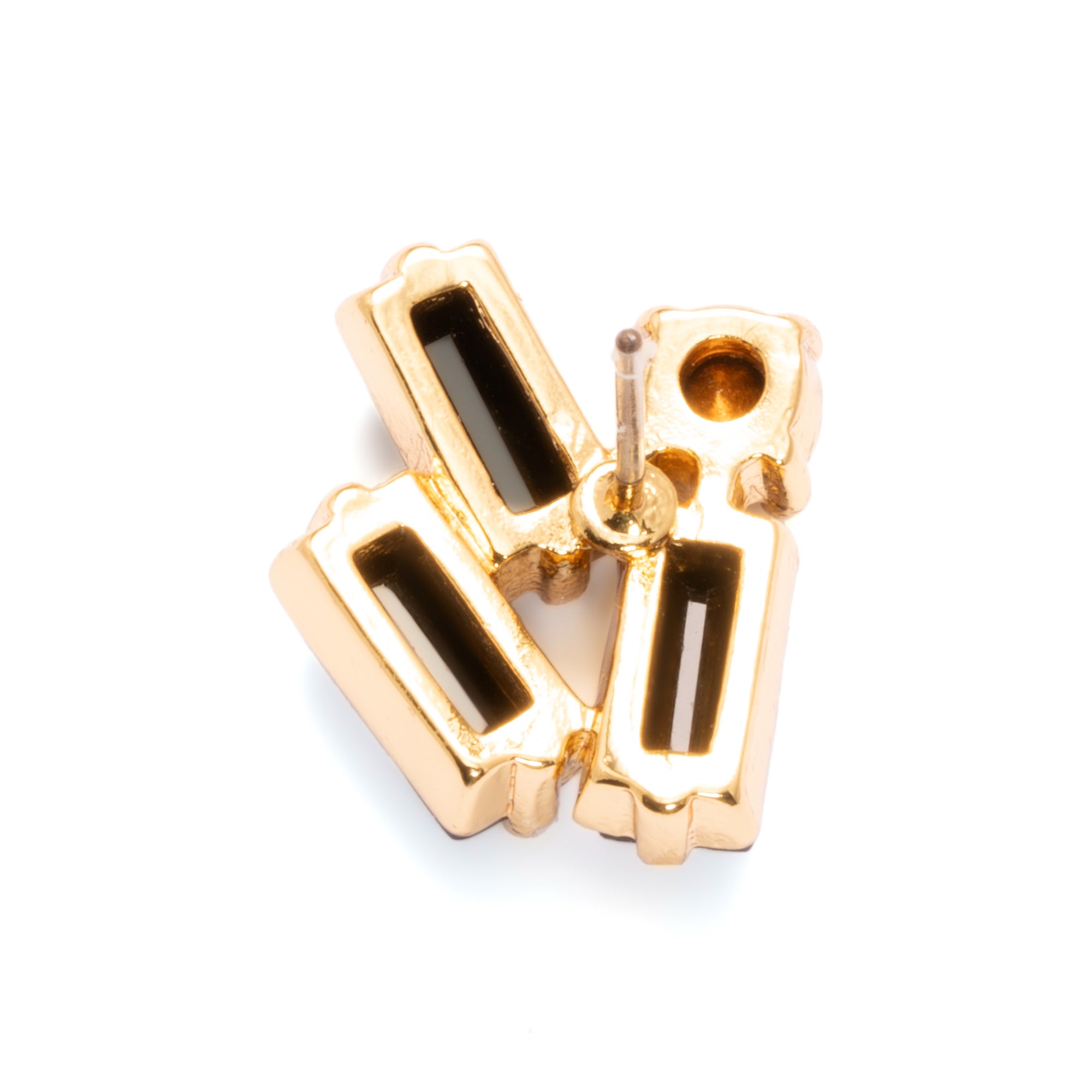 Earrings, Austrian Crystal & Rhinestones, Brass Plated With Russian Gold