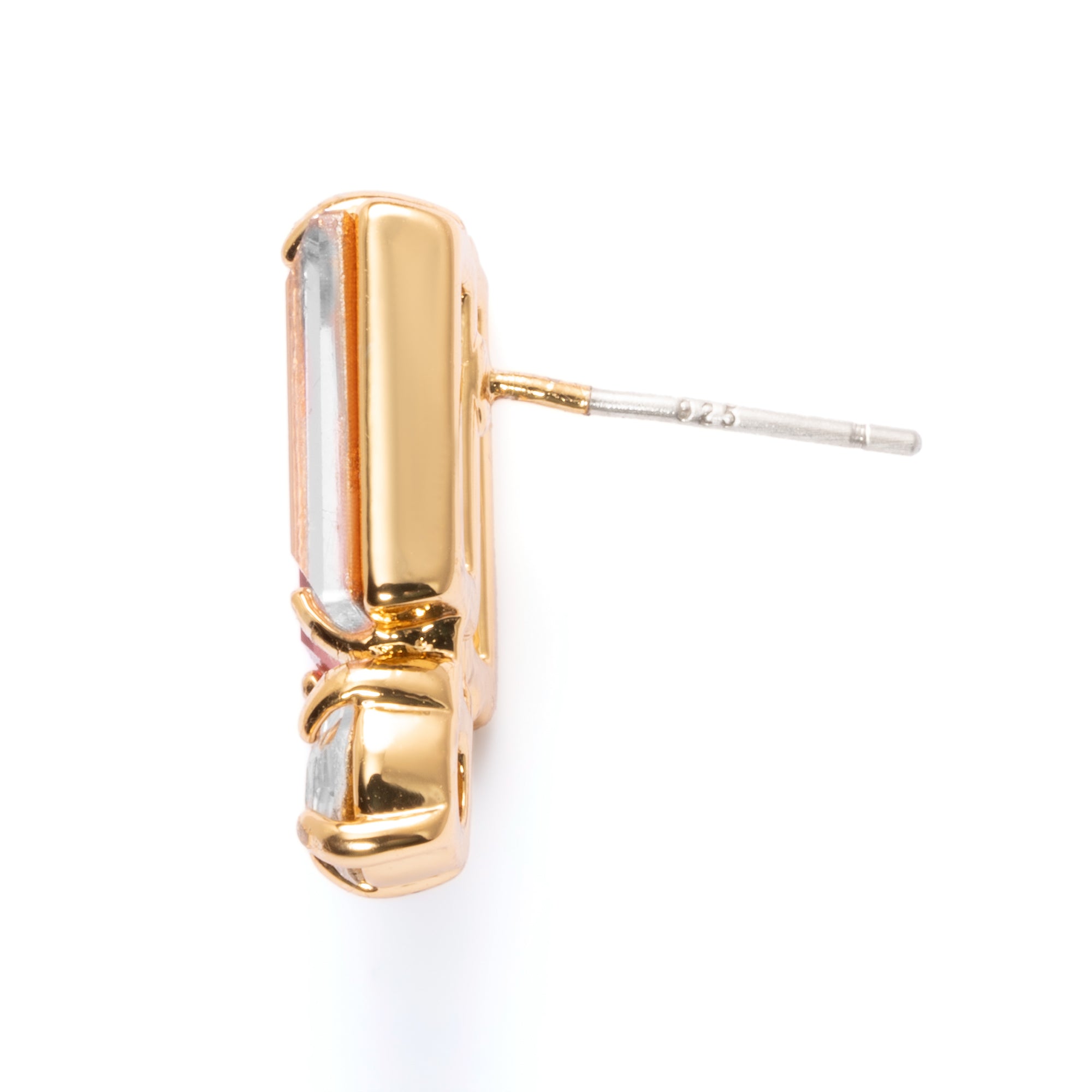 Earrings, Austrian Crystal & Rhinestones, Brass Plated With Russian Genuine Gold