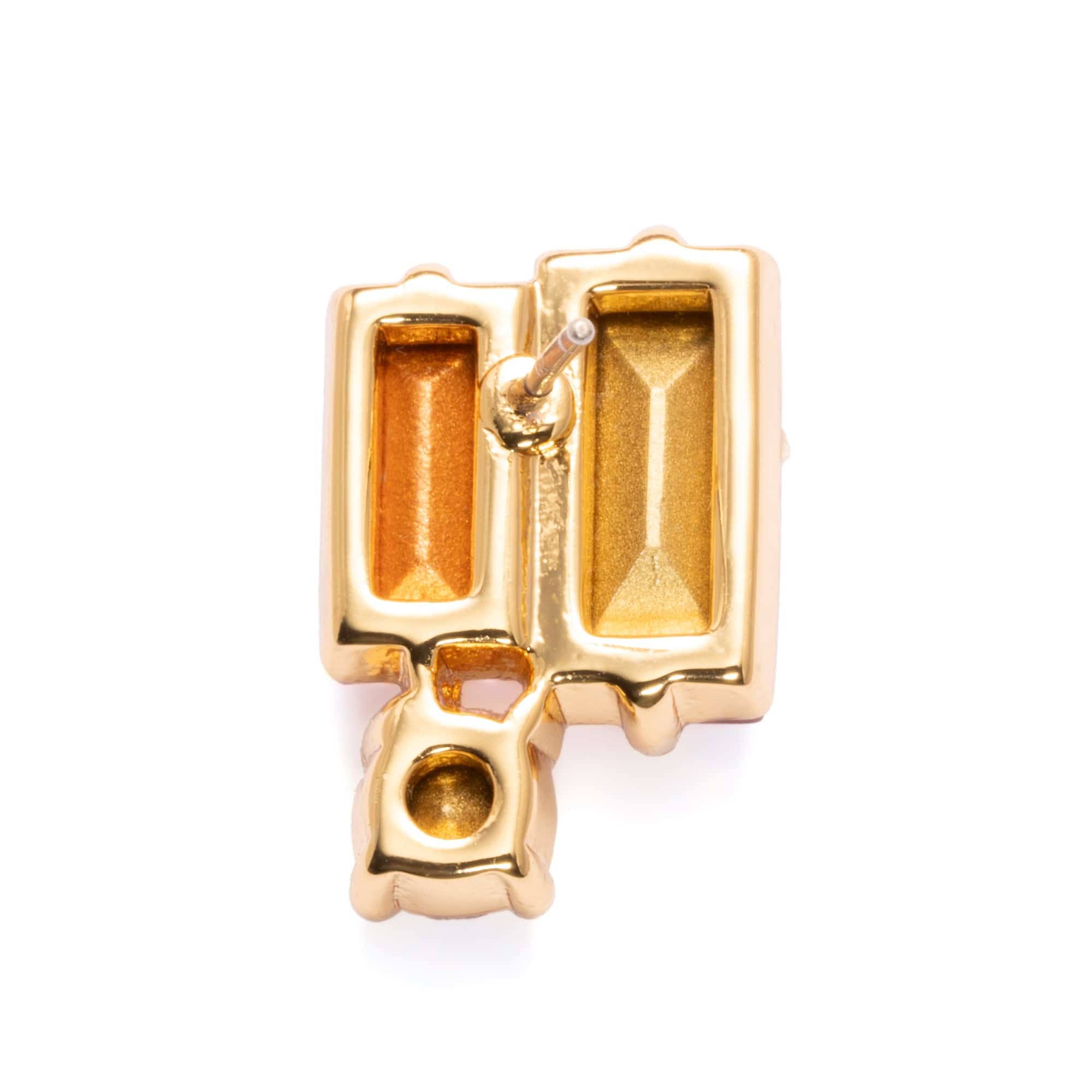 Earrings, Austrian Crystal & Rhinestones, Brass Plated With Russian Genuine Gold