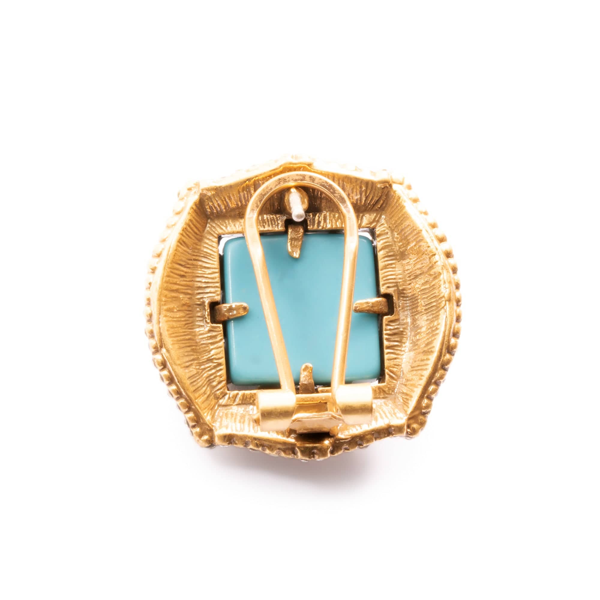 Lazurite Earrings Austrian Crystal & Rhinestone Brass Plated with genuine Russian Gold