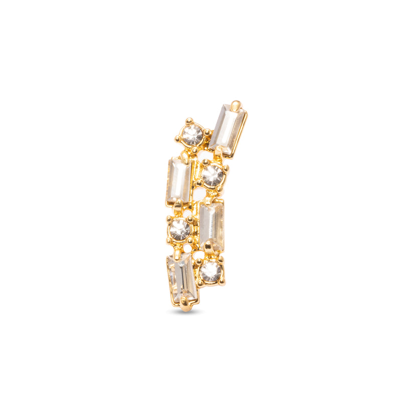 Brass Earrings,  Imported Austrian Rhinestones, RussianGenuine Gold