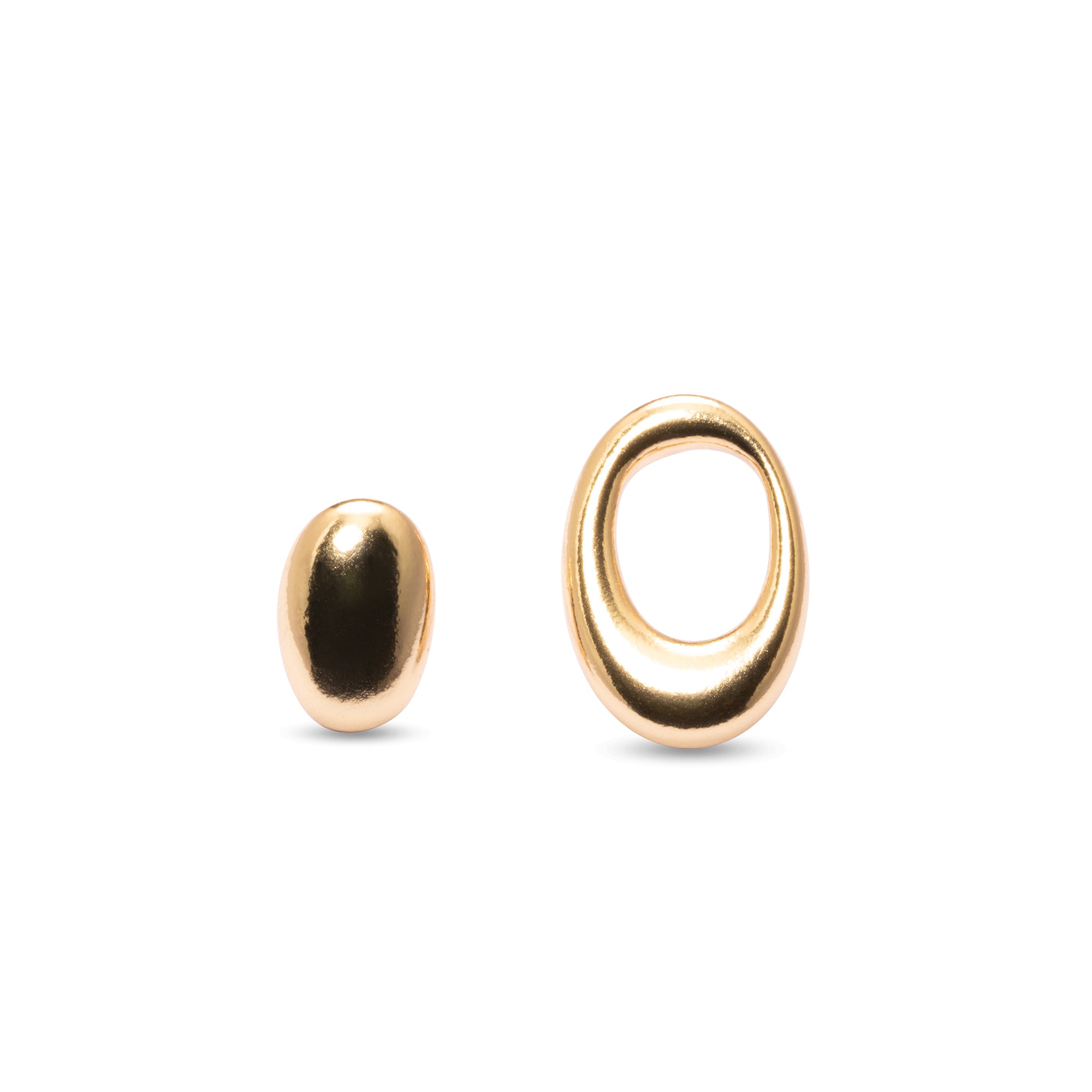 Brass Earrings, 18K Light Black Semi-Gloss
