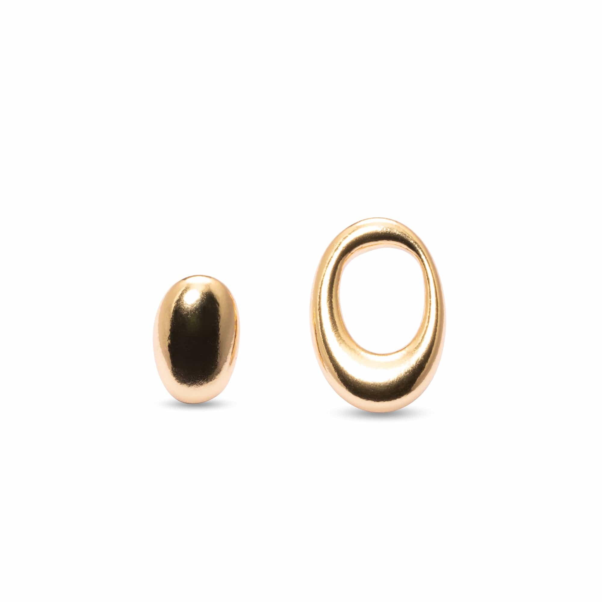 Brass Earrings, 18K Light Black Semi-Gloss