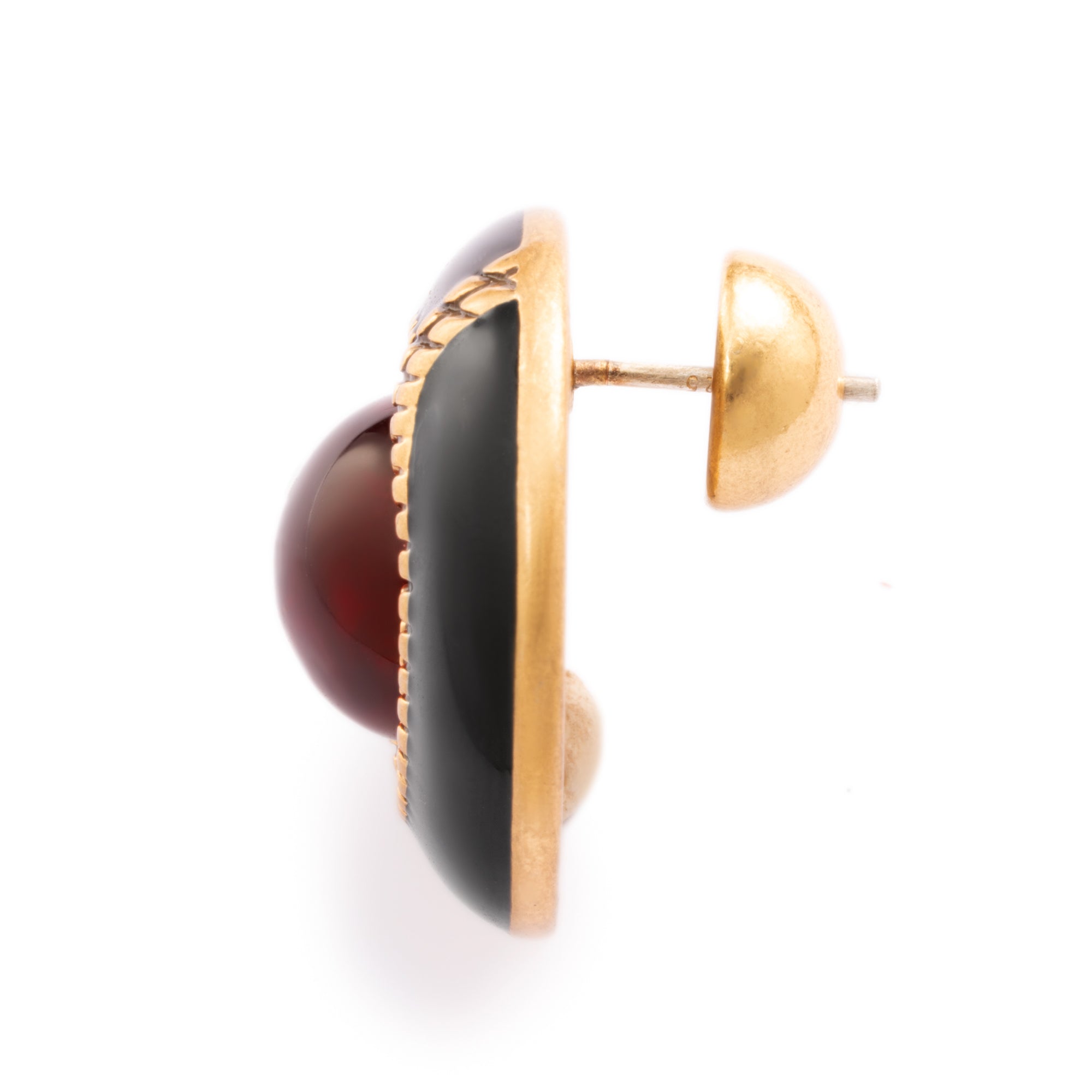 Bronze Earrings, Enameled Russian Genuine Gold