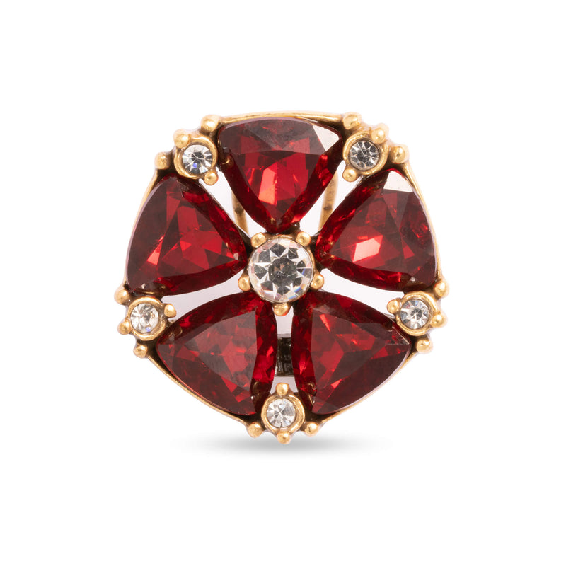 Red Crystal Earrings Alloy  Austrian Crystal  Austrian Rhinestone  Plated with Genuine Russian Gold