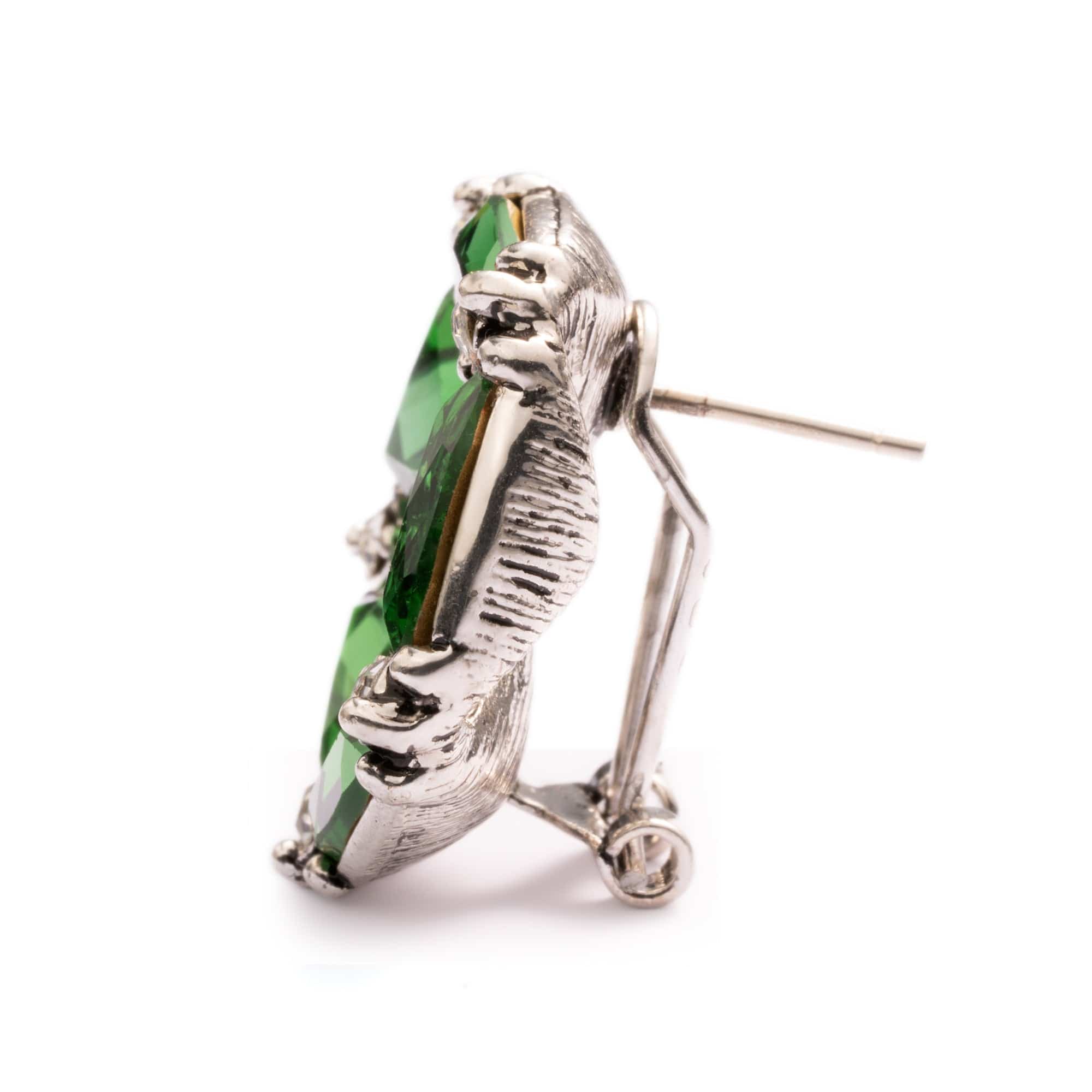 Green Crystal Earrings, Austrian Rhinestone & Crystal,Alloy Plated Russian gold