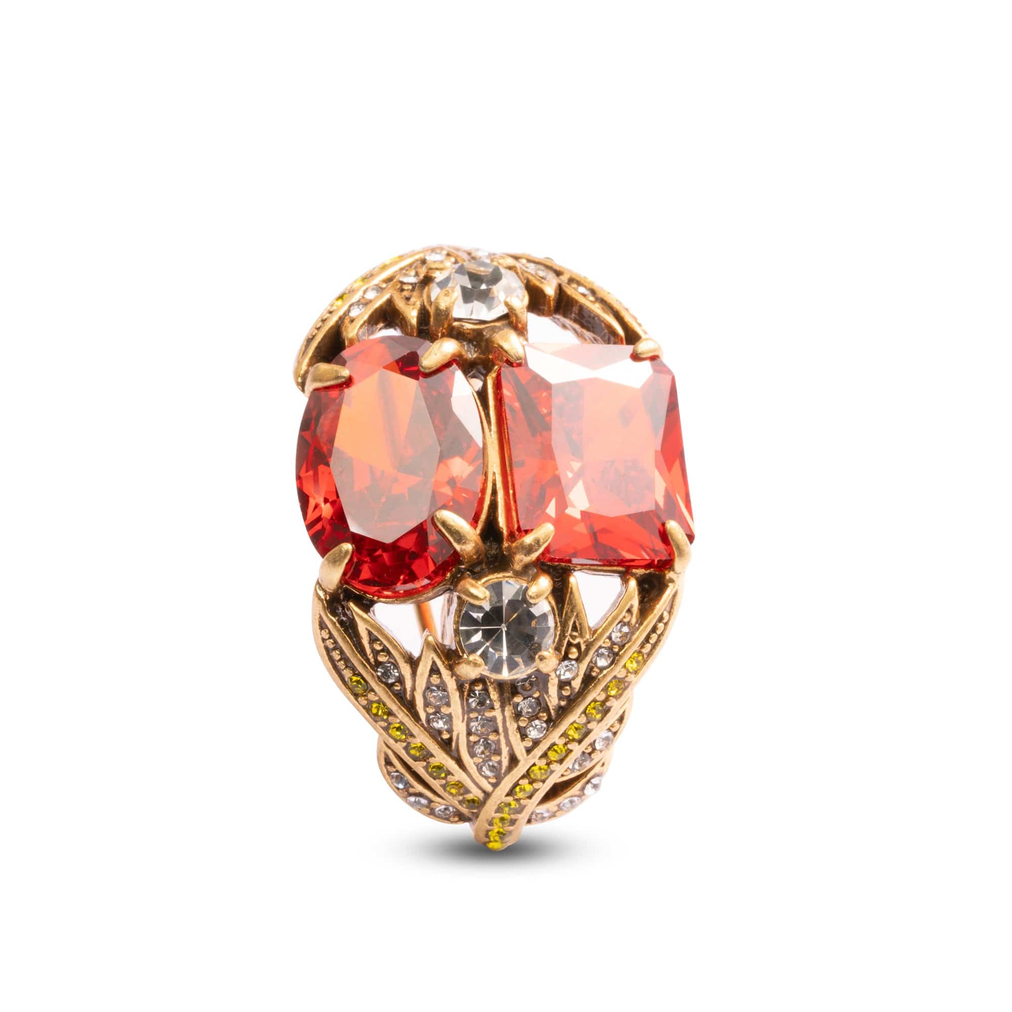 Red Agate Earrings, Alloy Plated Russian Gold