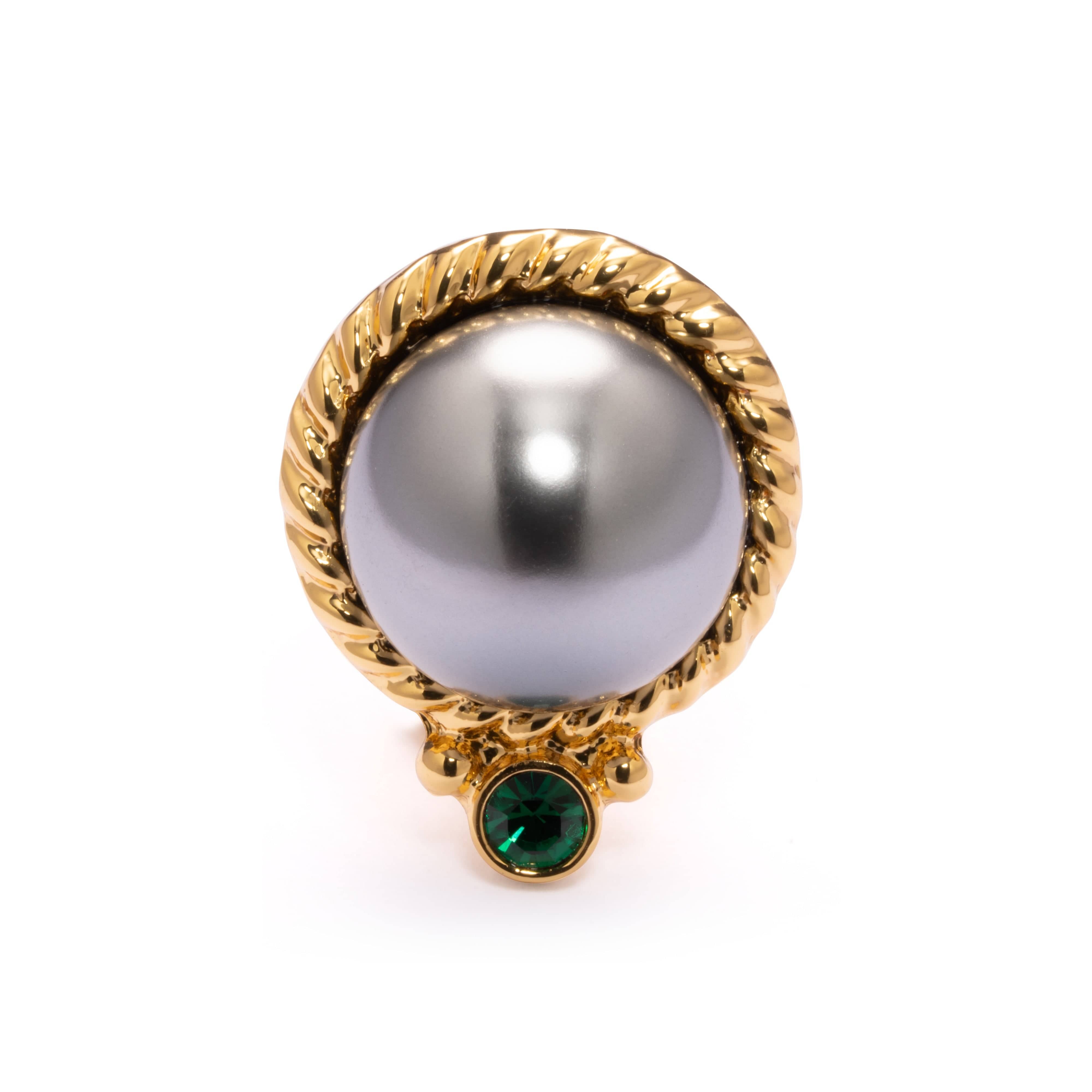 Brass eARRINGS, Imported Crystal Pearls Imported Austrian Rhinestones Electroplated Genuine Gold