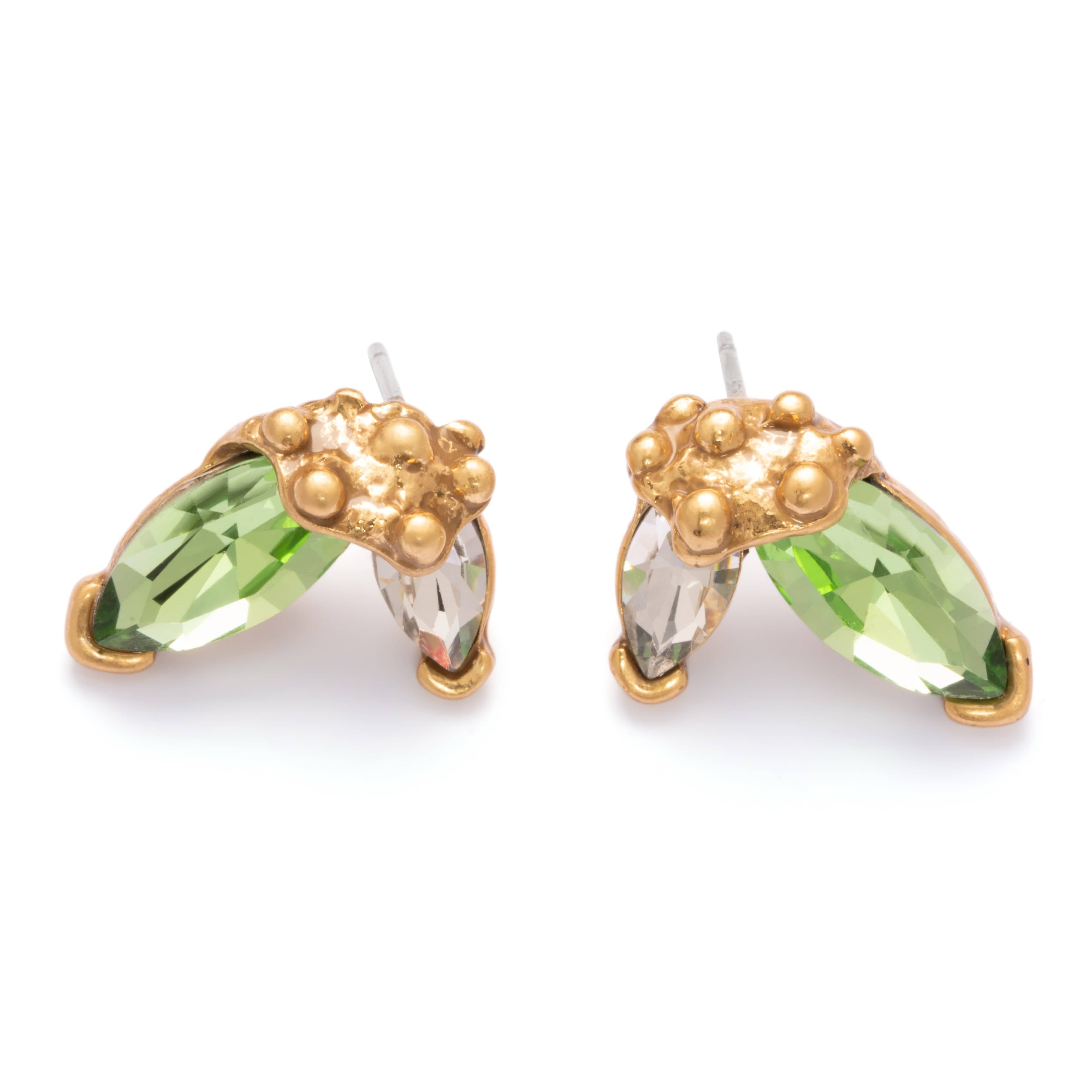 Alloy Earrings, Imported Austrian Crystal, Imported Austrian rhinestones, Russian Genuine Gold