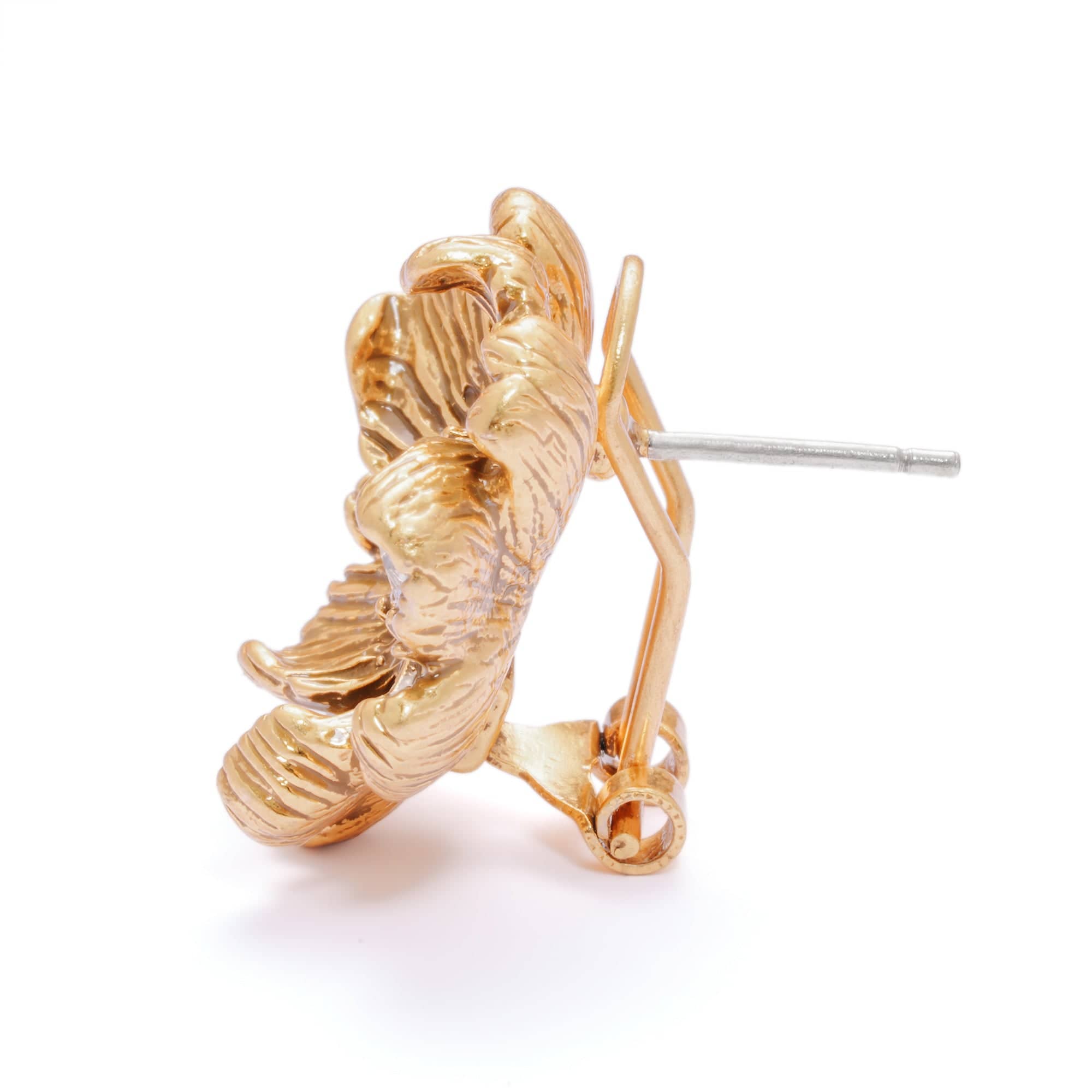 Alloy Earrings, Imported Austrian Rhinestones, Russian Genuine Gold