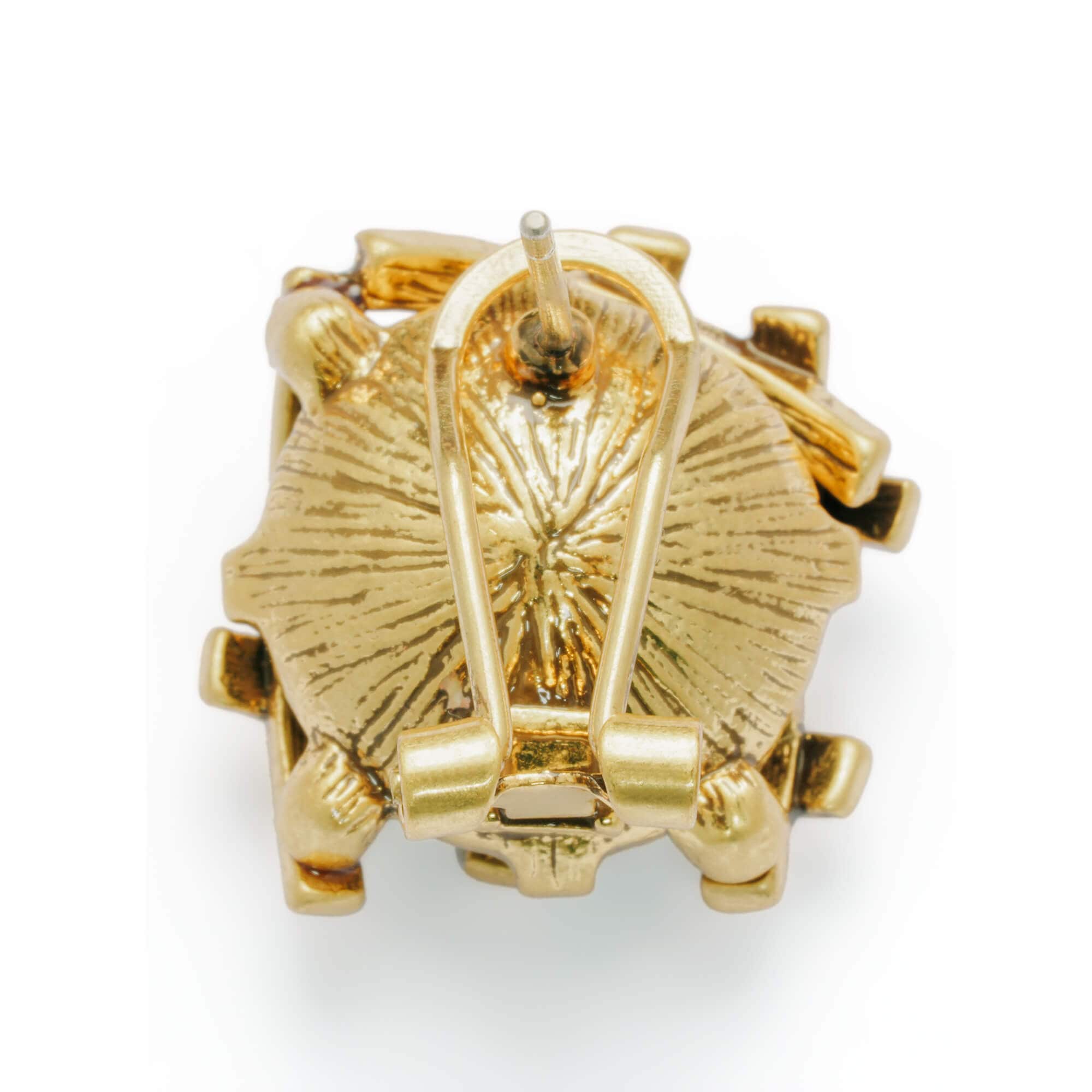 Alloy Earrings, Imported Austrian Rhinestones, Russian Genuine Gold