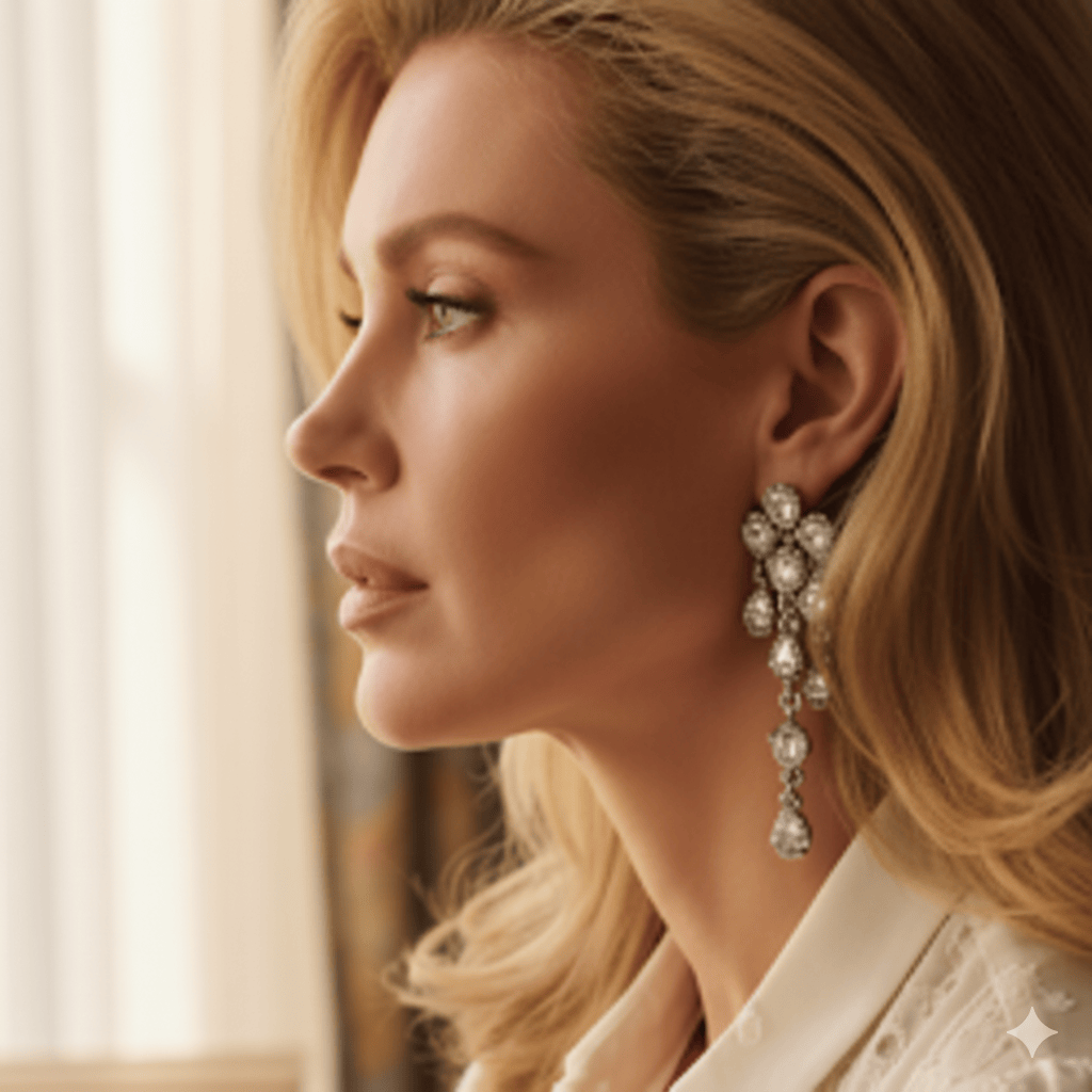 Pendientes de aro bañados en plata en cascada