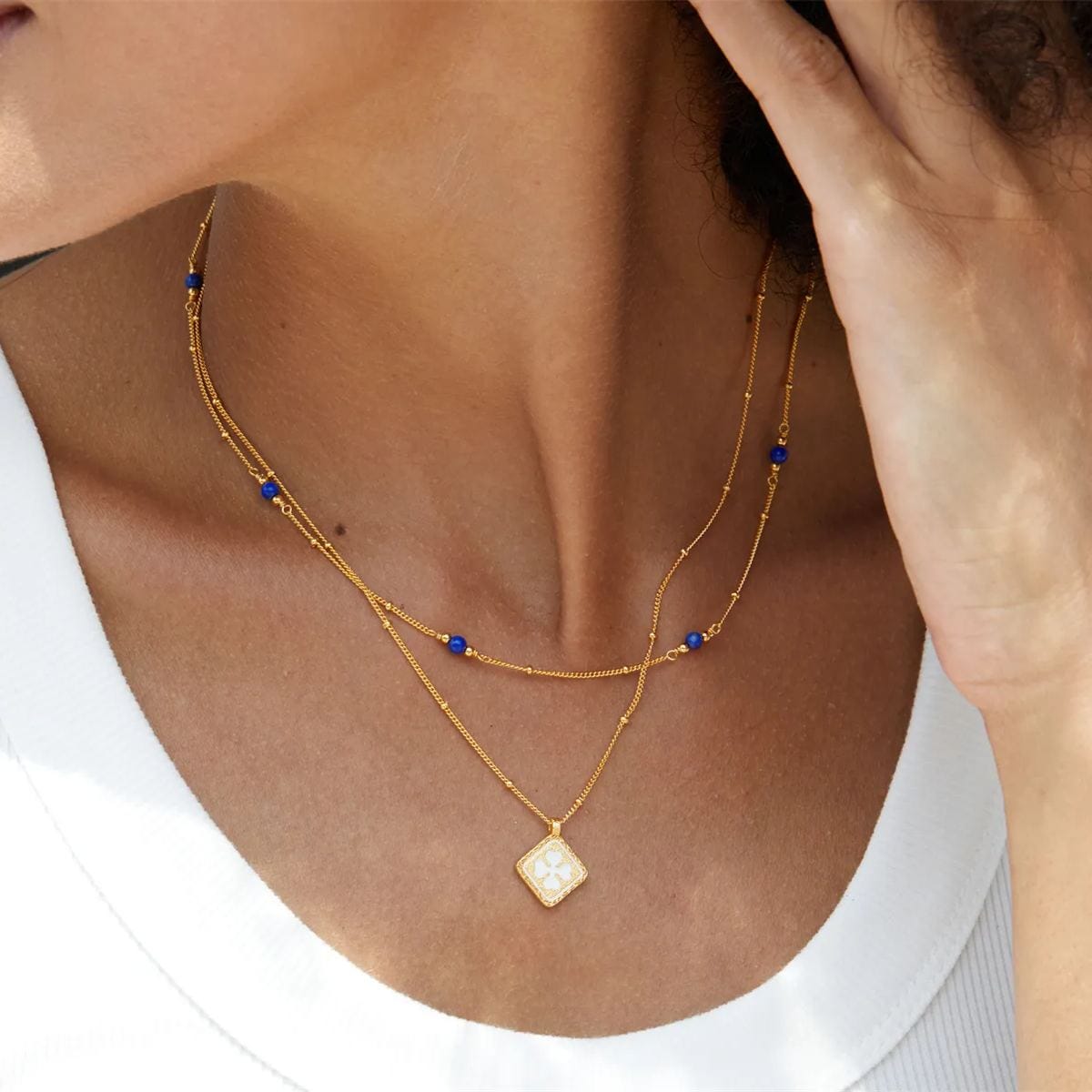 Collar Celestial Bloom en oro vermeil de 18 quilates