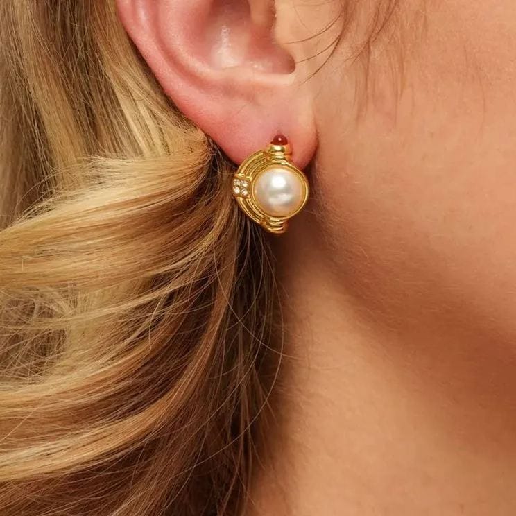 Agate Earrings Austrian Rhinestones Brass Plated With Russian Genuine Gold