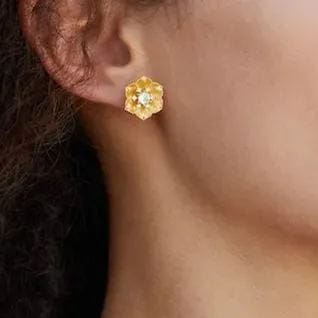 Pendientes Blossom en oro vermeil de 18 quilates