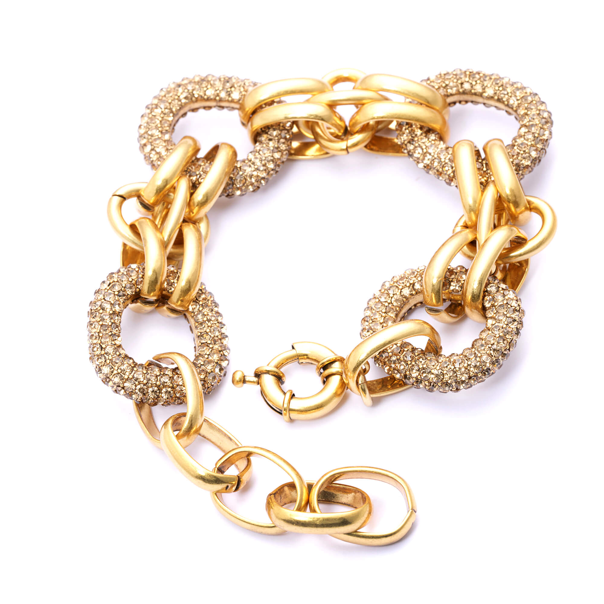 Brass Bracelets, Imported Austrian Rhinestones, Russian Genuine Gold