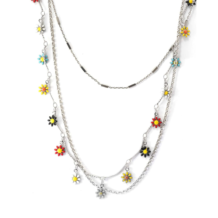 Brass Plated Necklace White Crystal dipped In Color, Russian Genuine Gold