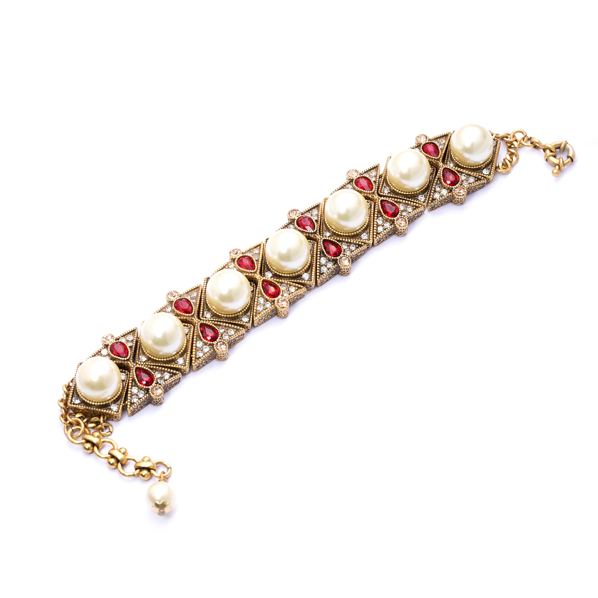 Brass Bracelets,  Imported Crystal Pearls Imported Austrian Rhinestones, Imported Austrian Crystal, Russian Genuine Gold