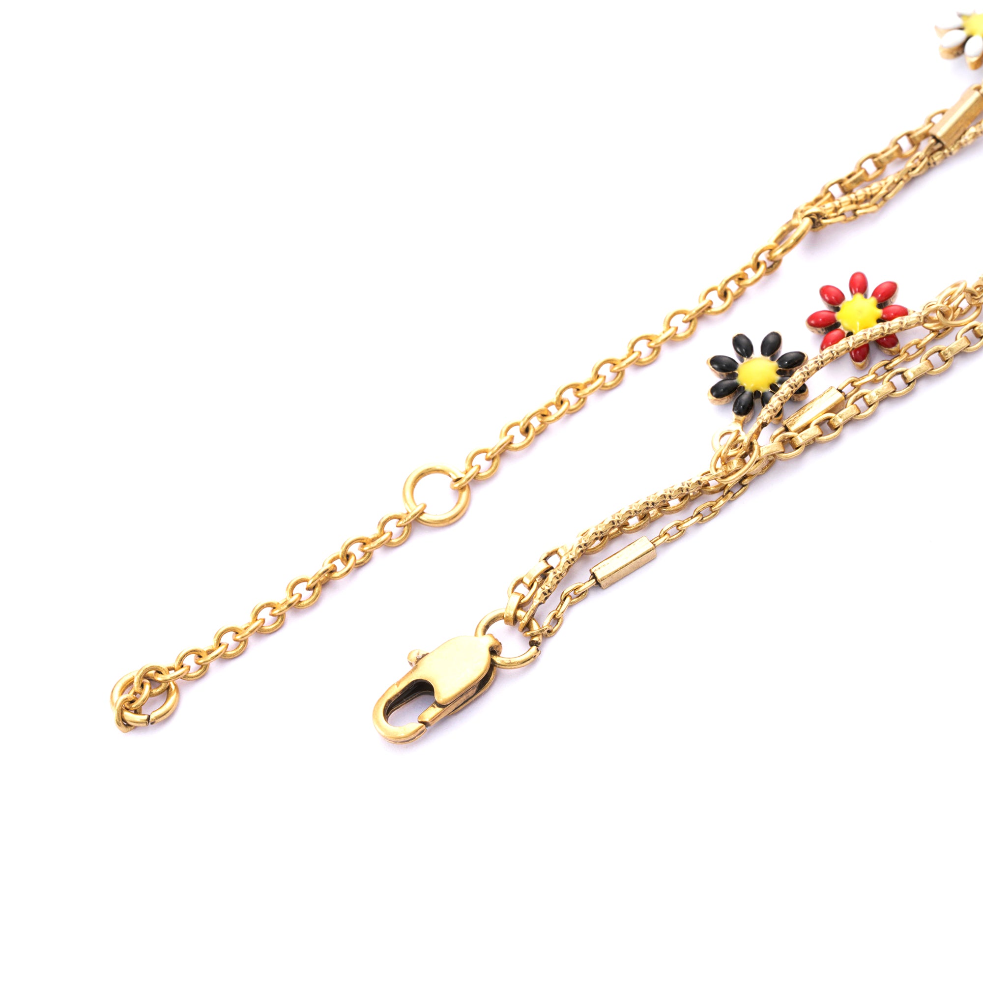 Brass Plated Necklace, White Crystal dipped In Color, Russian Genuine Gold